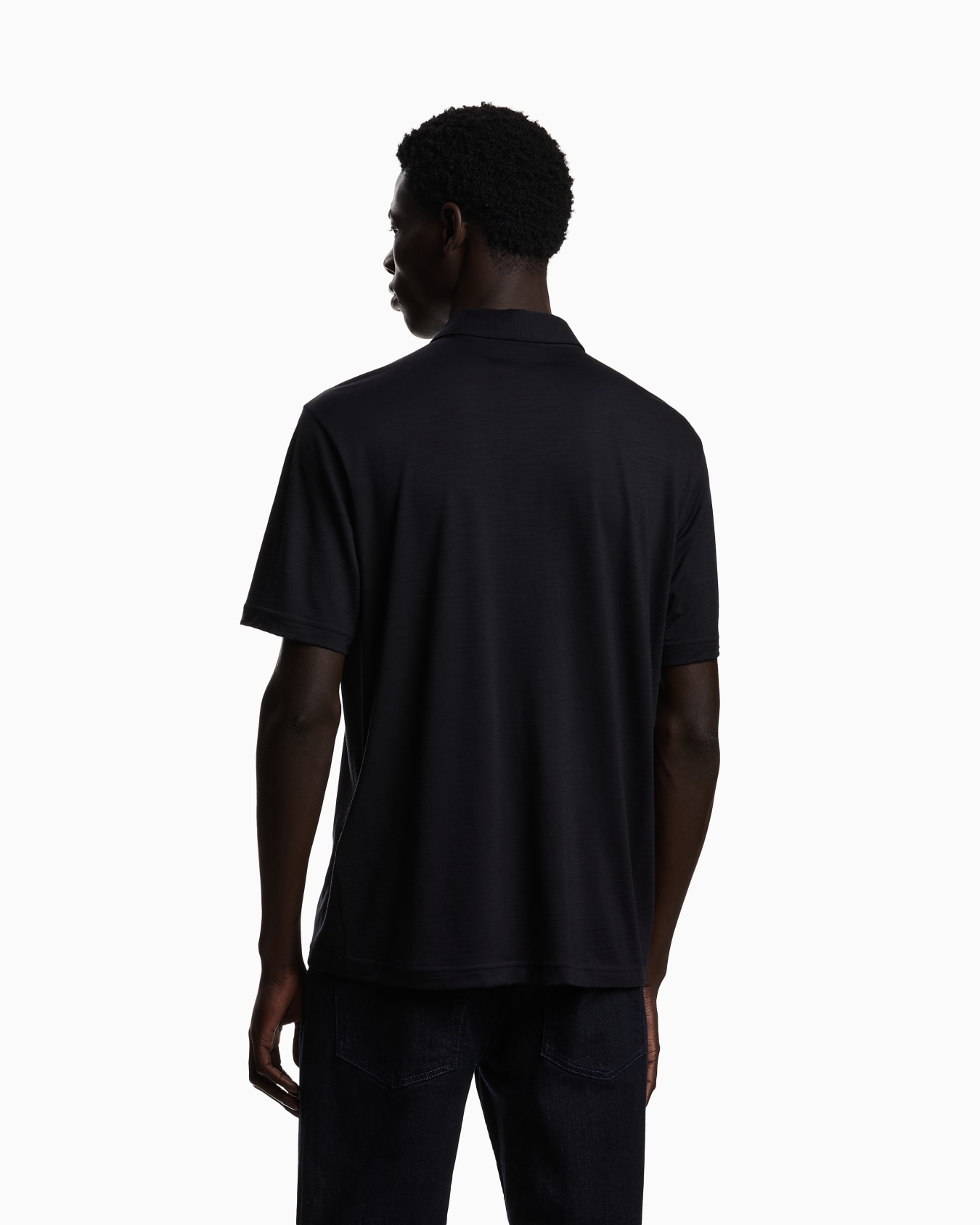 Wool slub jersey polo shirt Slide 2