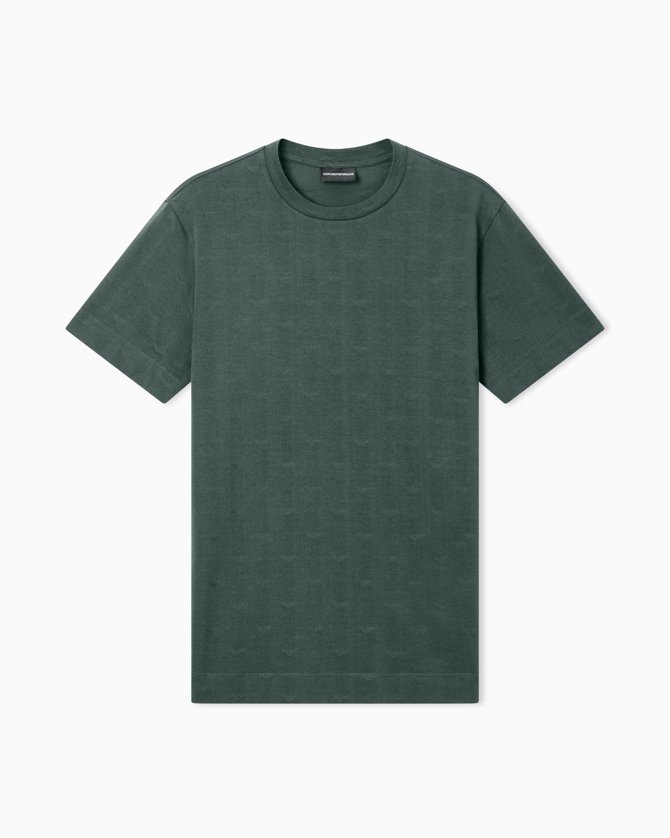 Slim-fit T-shirt in all-over micro eagle jacquard jersey Slide 0