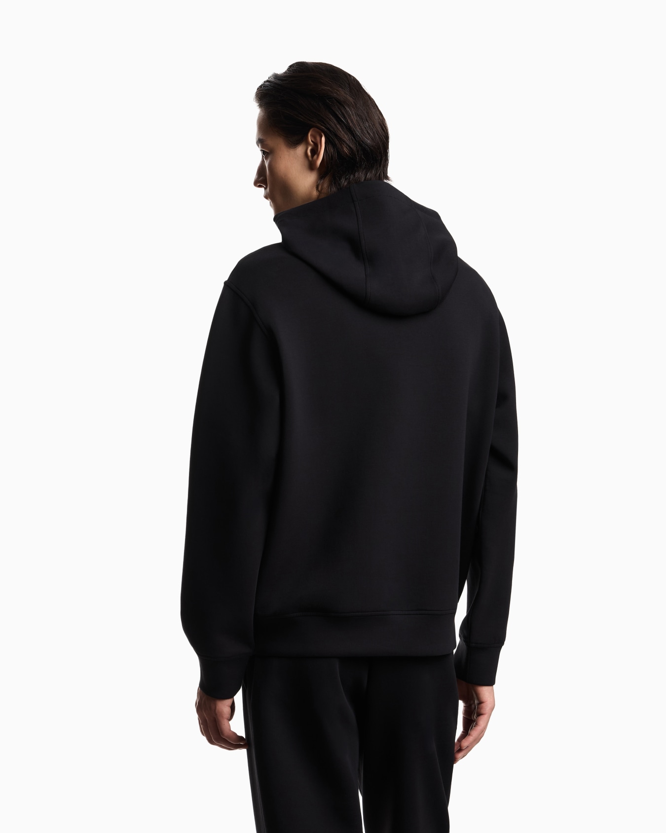 Double-jersey hooded sweatshirt with embroidered micro eagle logo Slide 5