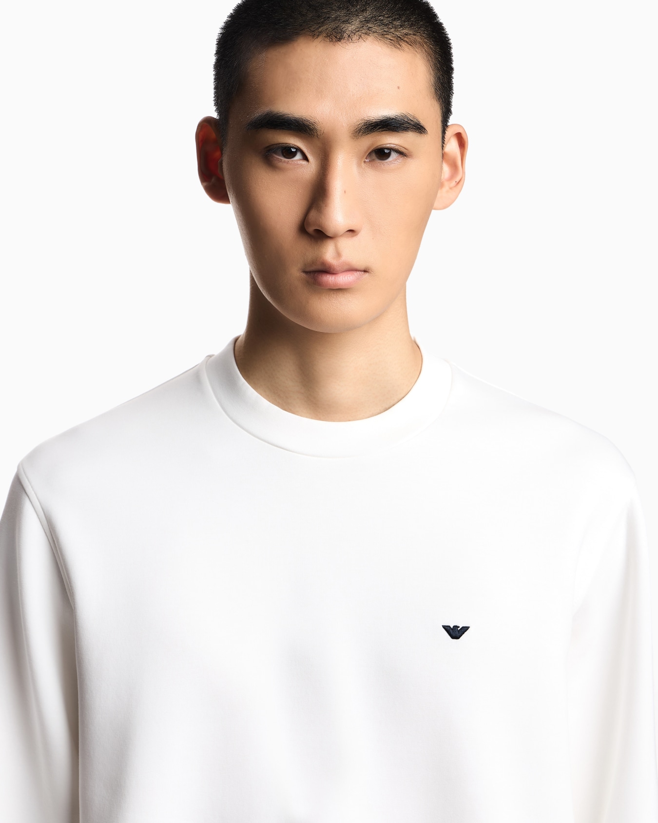 Sweatshirt aus doppellagigem Jersey mit gesticktem Mikro-Adler Folie 6