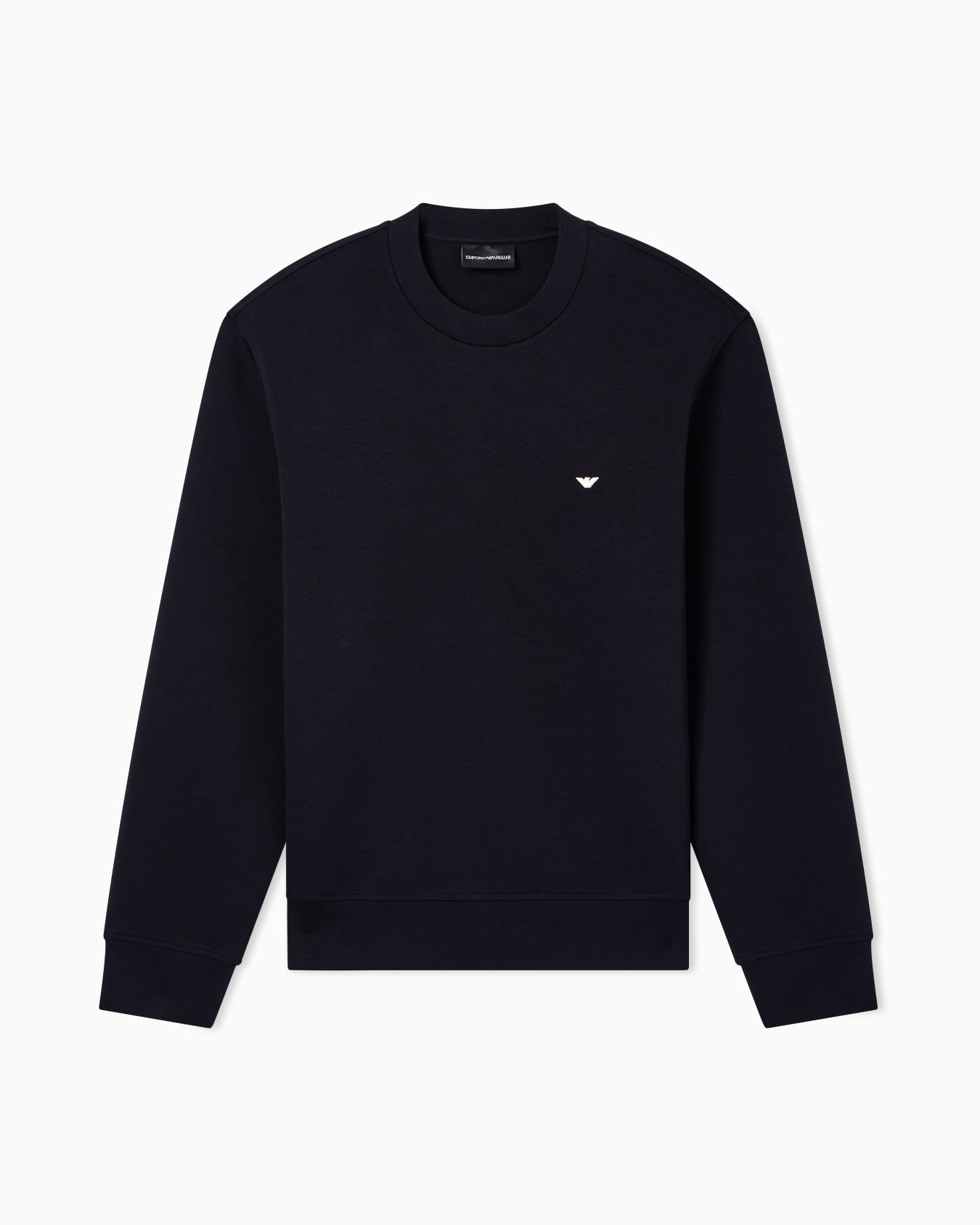 Double jersey sweatshirt with micro eagle embroidery Slide 0