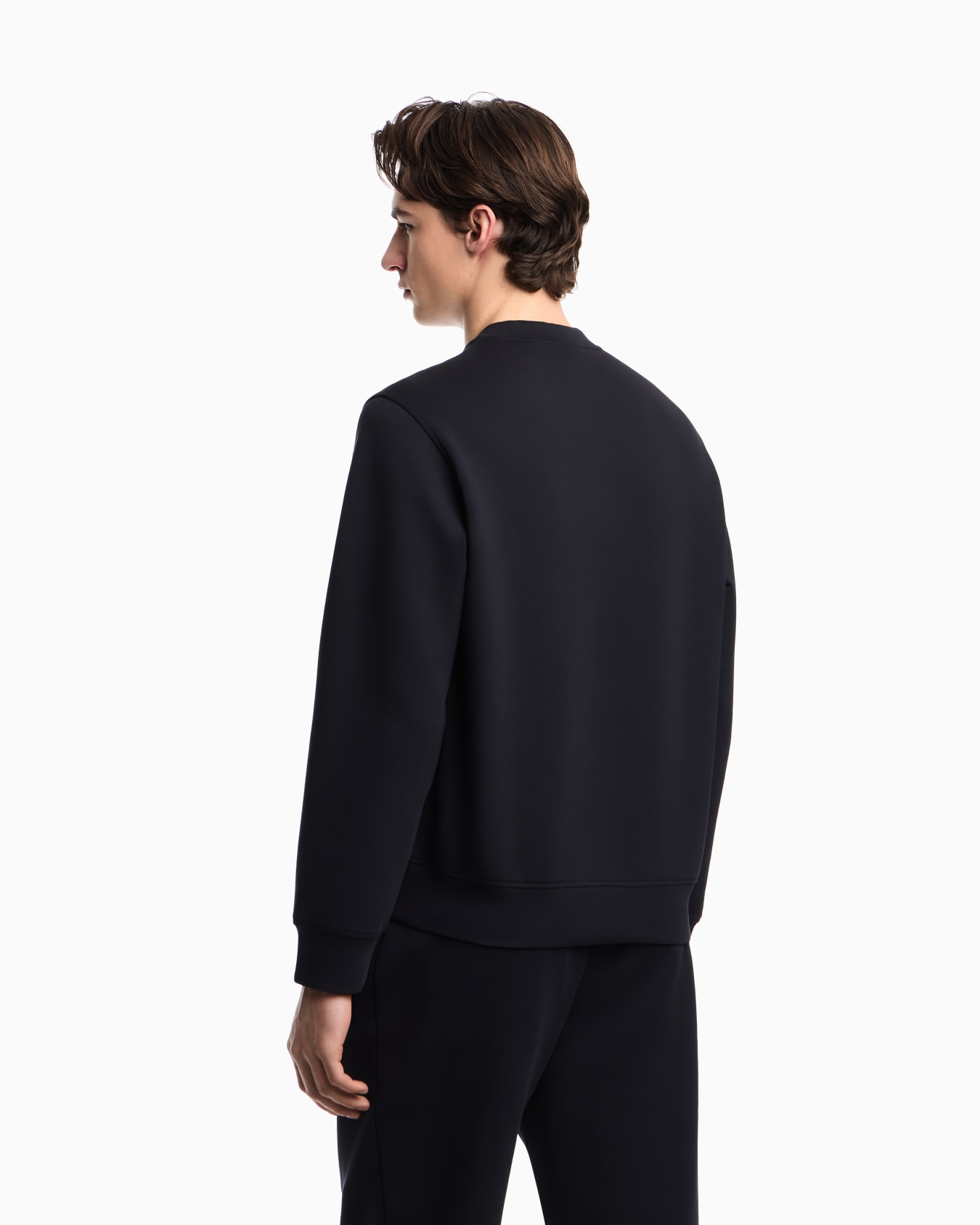 Double jersey sweatshirt with micro eagle embroidery Slide 3