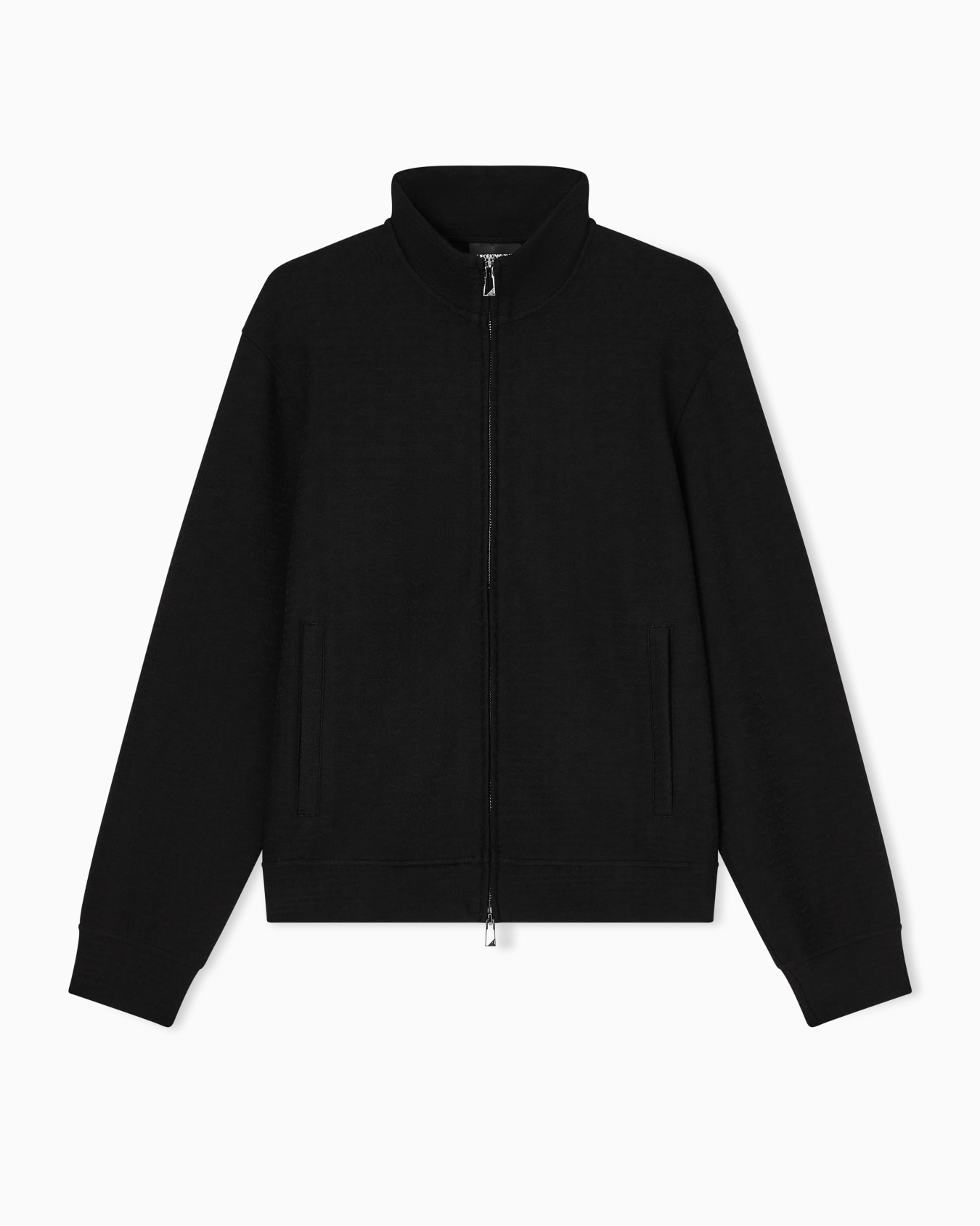 Full zip sweatshirt in lyocell blend interlock jersey with jacquard lettering Slide 0