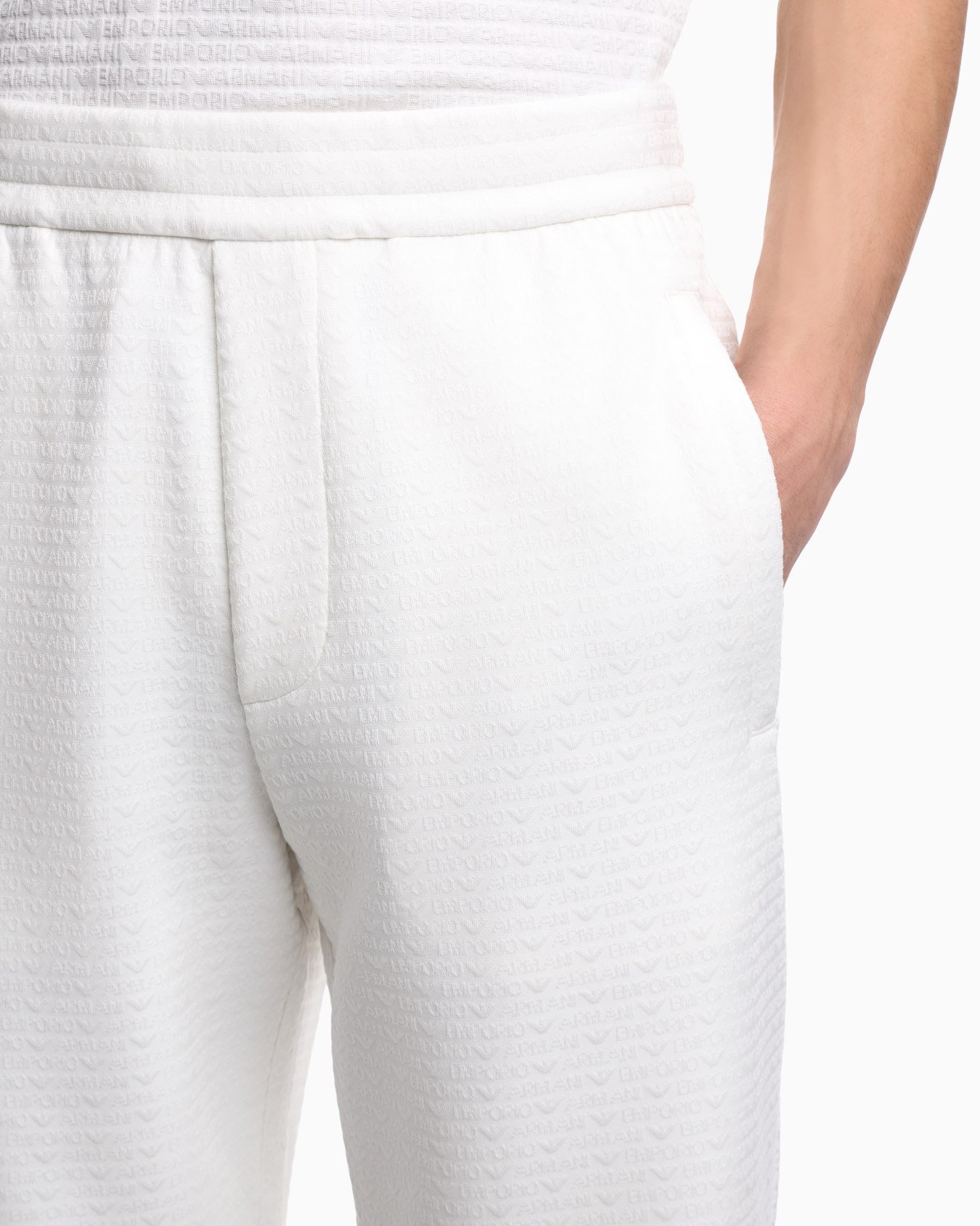 Lyocell-blend interlock-jersey joggers with jacquard lettering Slide 4