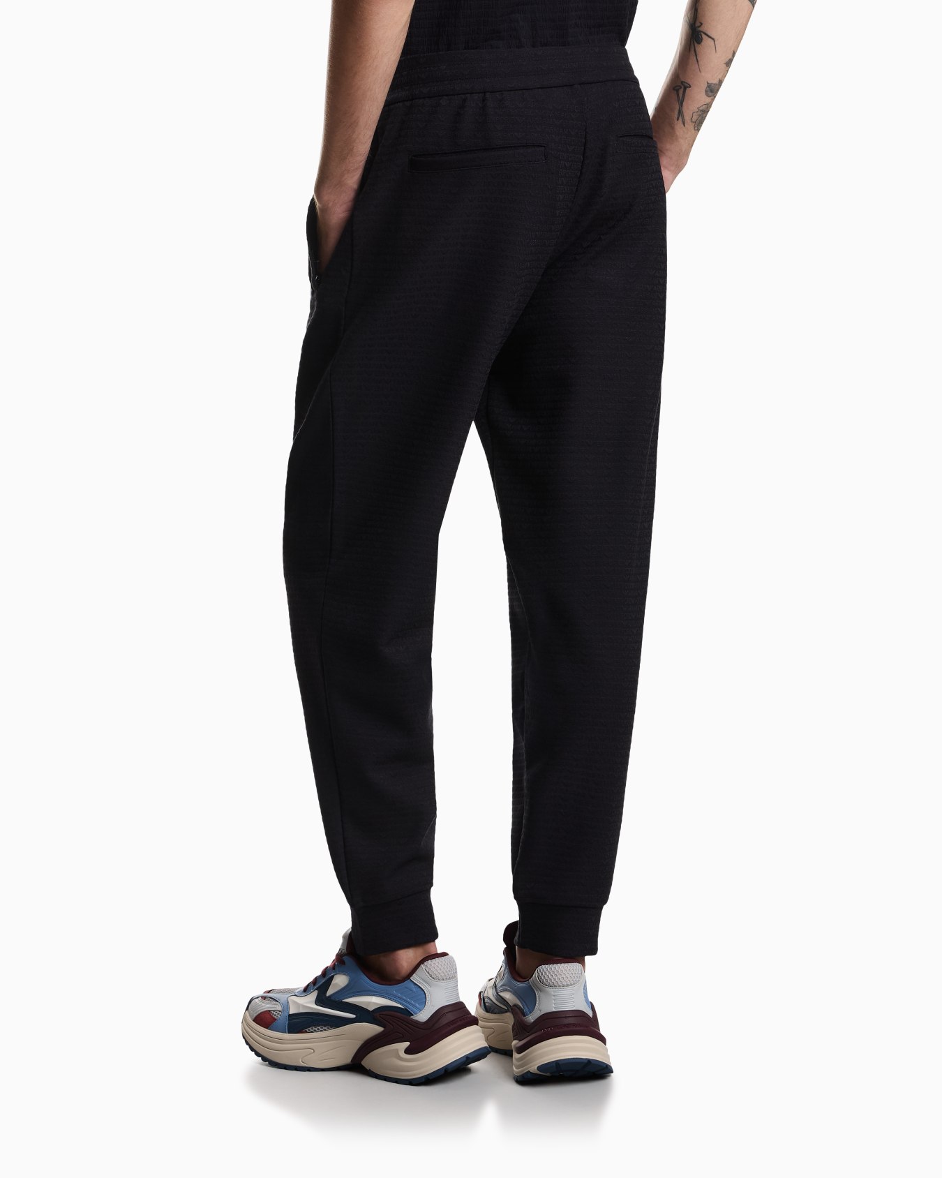 Lyocell-blend interlock-jersey joggers with jacquard lettering Slide 5