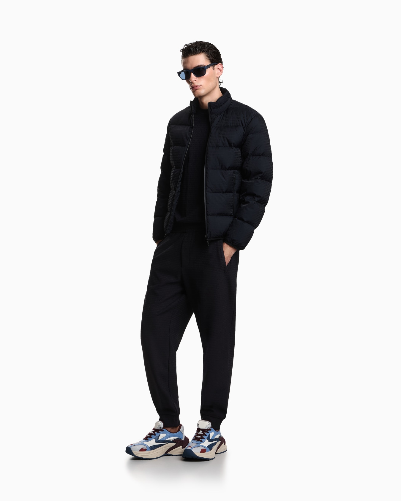 Lyocell-blend interlock-jersey joggers with jacquard lettering Slide 1