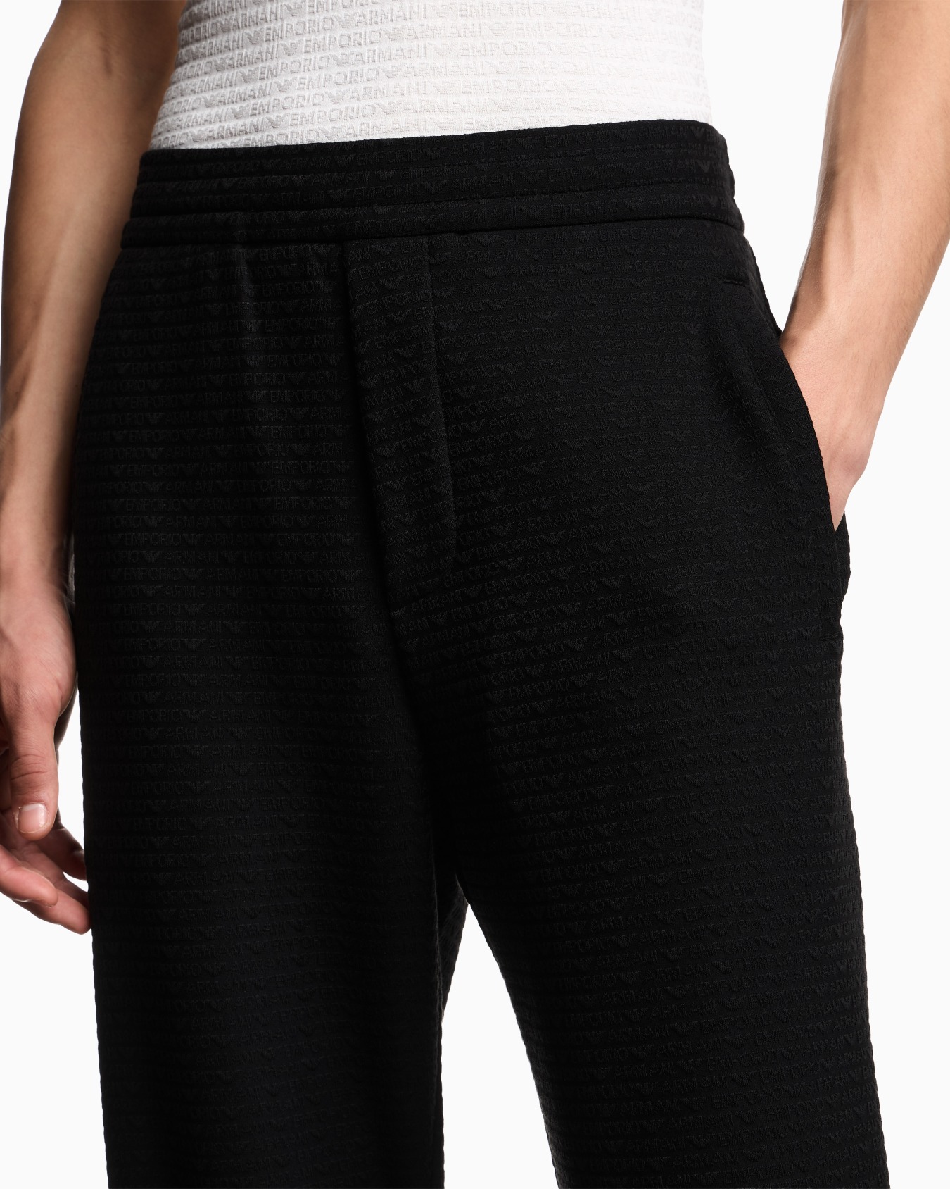 Lyocell-blend interlock-jersey joggers with jacquard lettering Slide 4