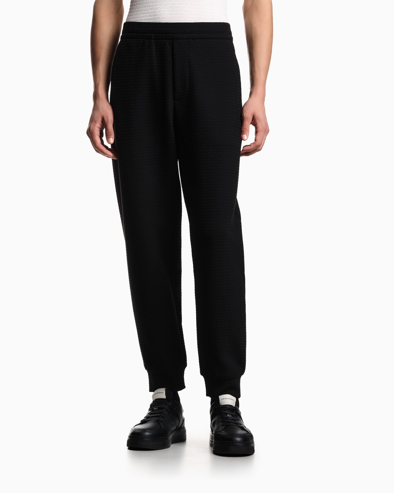 Lyocell-blend interlock-jersey joggers with jacquard lettering Slide 3