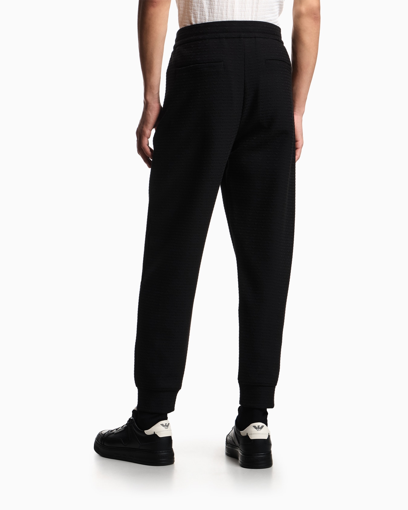 Lyocell-blend interlock-jersey joggers with jacquard lettering Slide 2