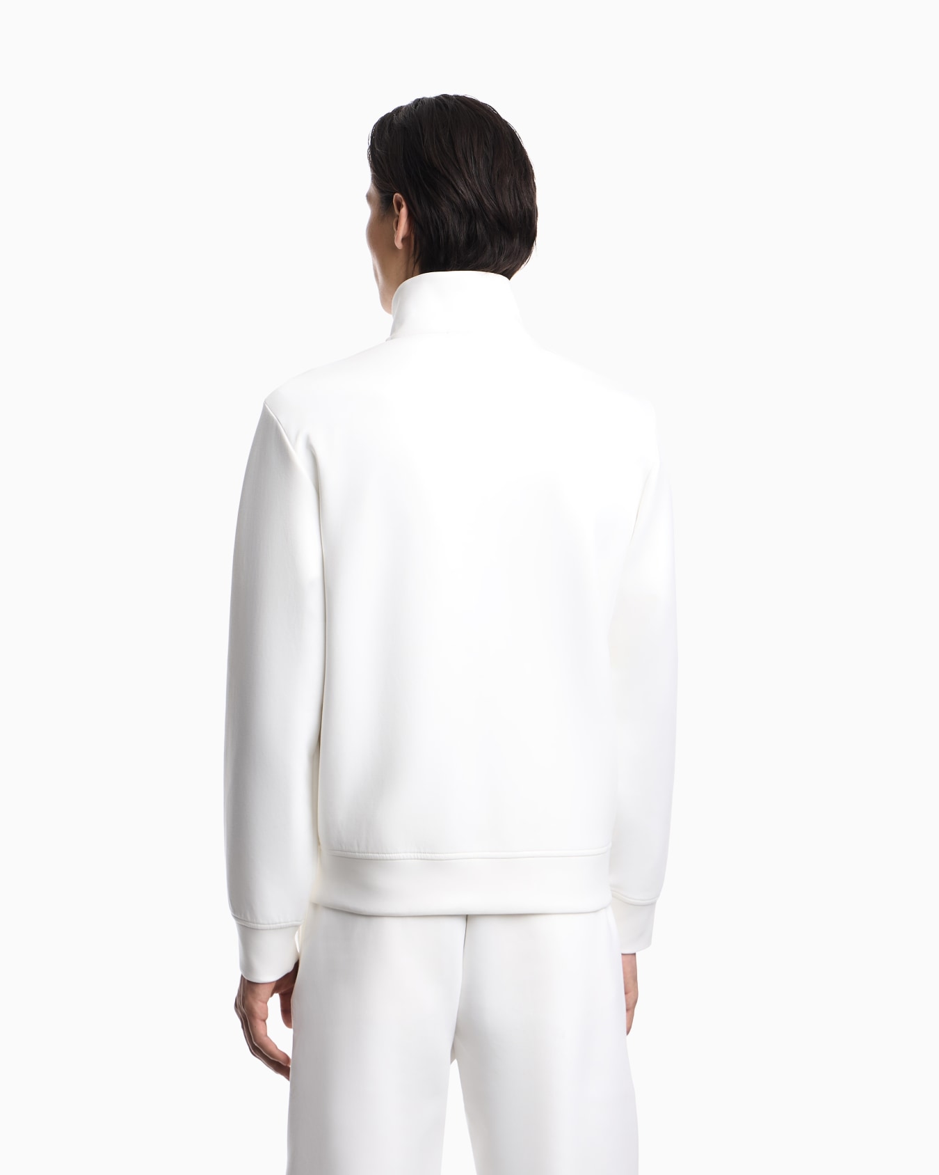 Sweatshirt mit durchgehendem Reißverschluss aus doppellagigem Jersey mit Kapuze und gesticktem Mikro-Adler Folie 2