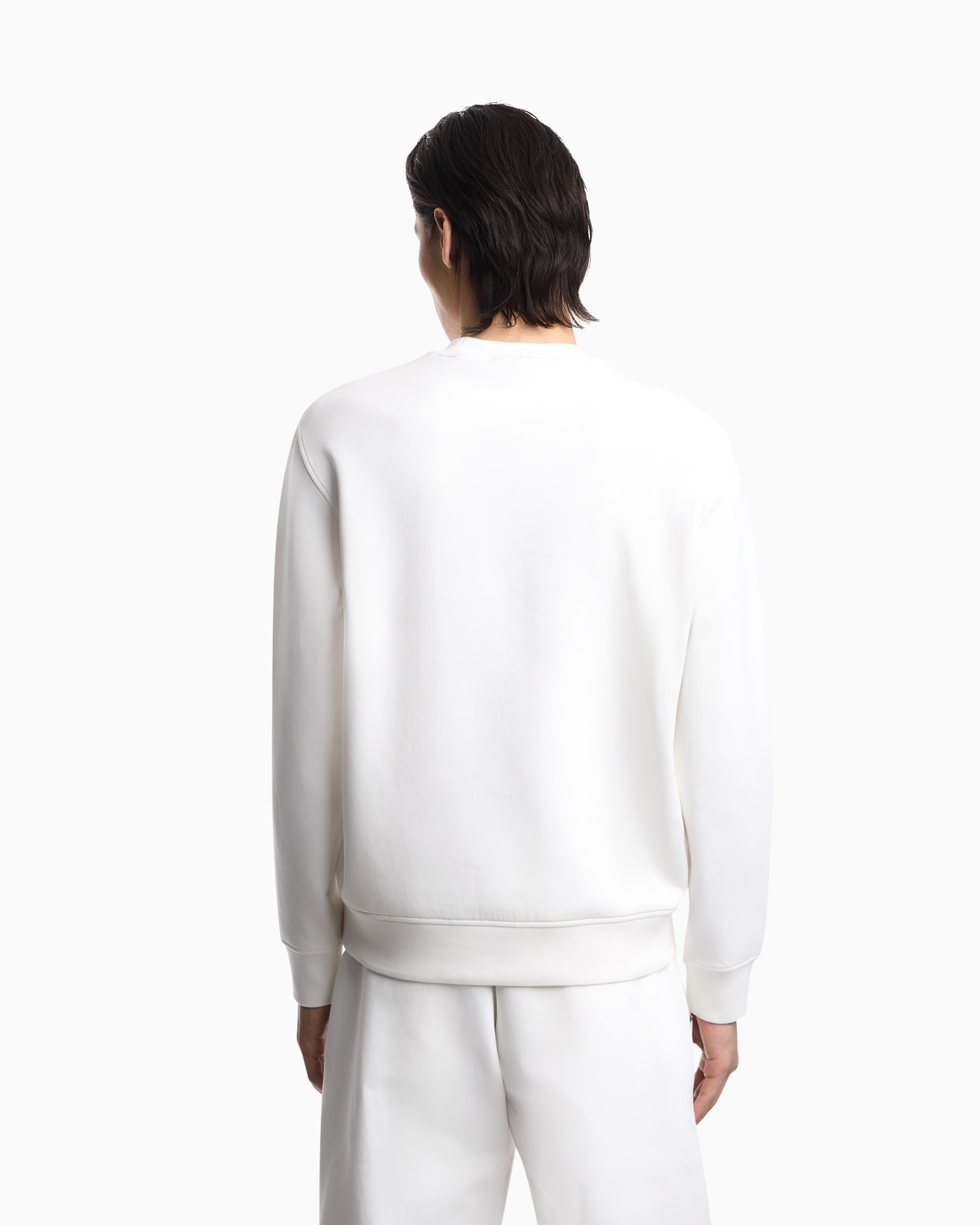 Double jersey sweatshirt with embossed EA logo embroidery Slide 2