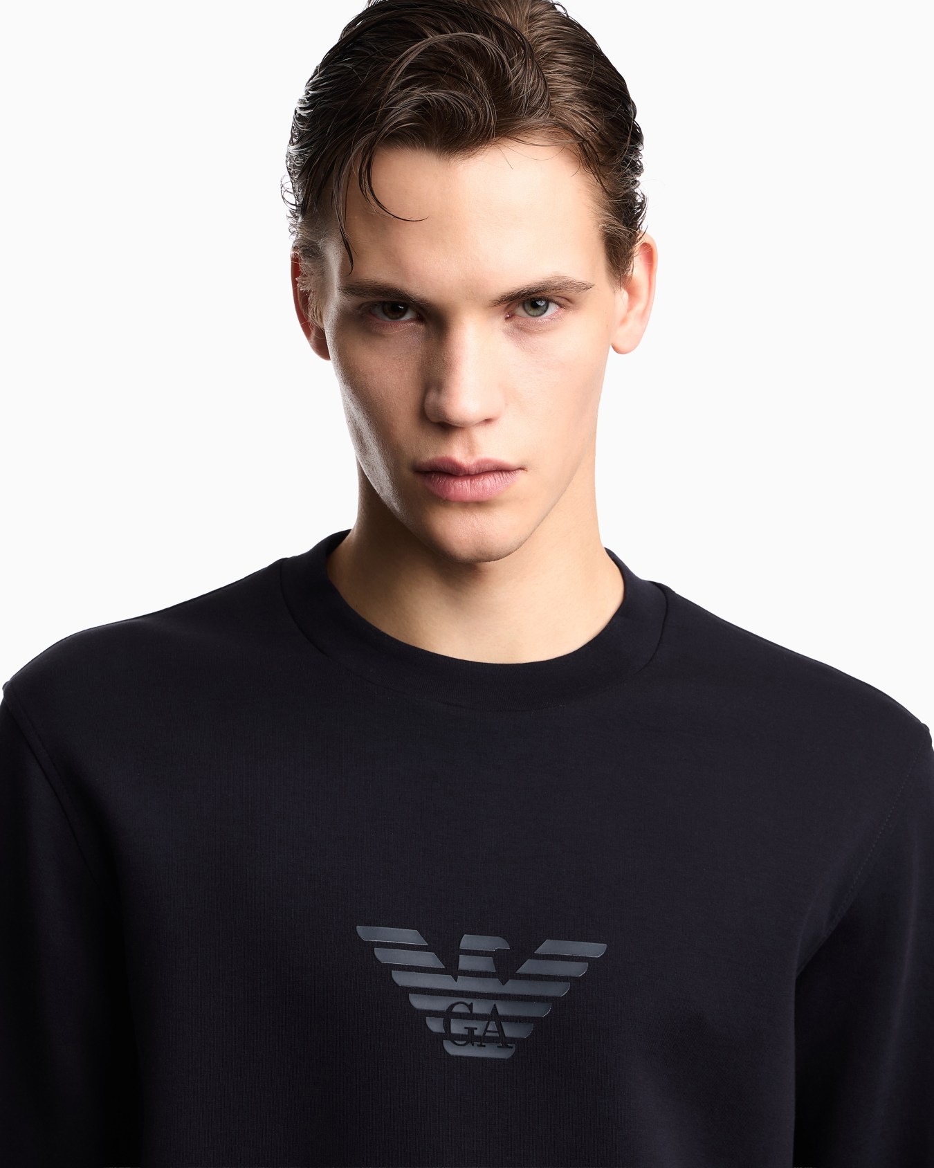 Felpa con stampa logo in double jersey di cotone  Slide 6