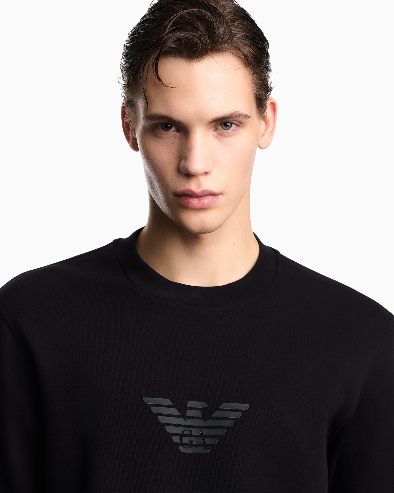 Felpa con stampa logo in double jersey di cotone  Slide 6
