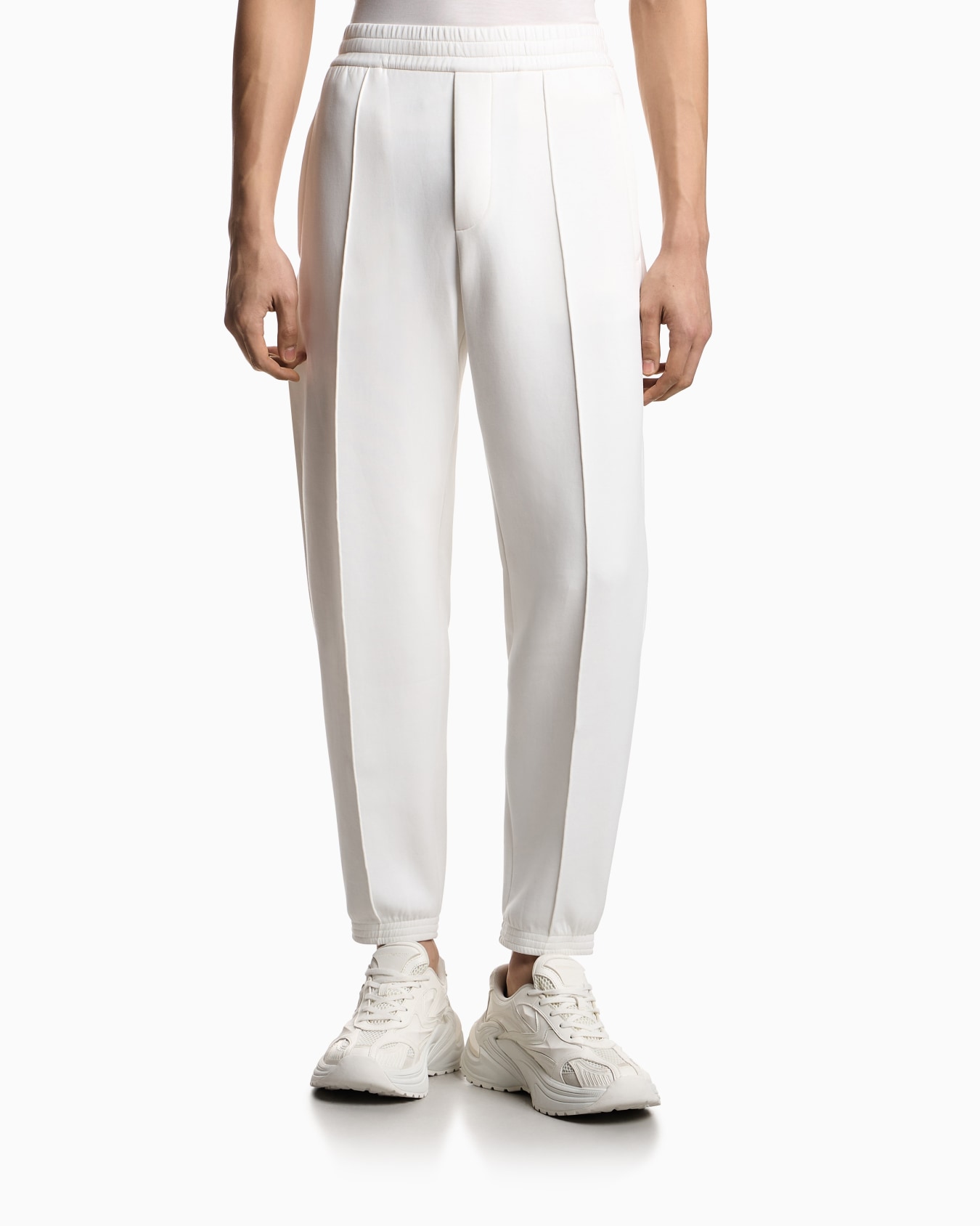 Double-jersey joggers with embroidered micro eagle Slide 3