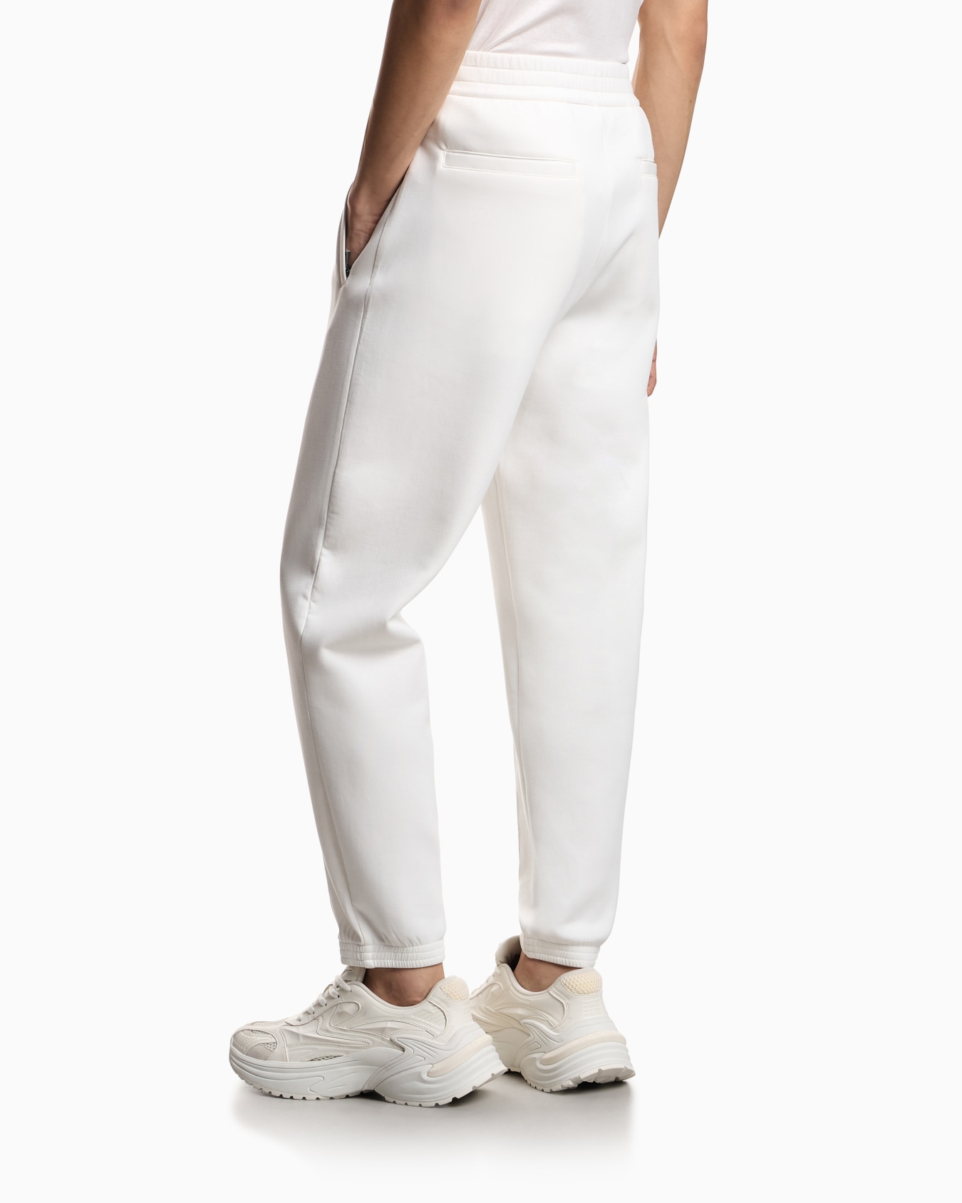 Double-jersey joggers with embroidered micro eagle Slide 2