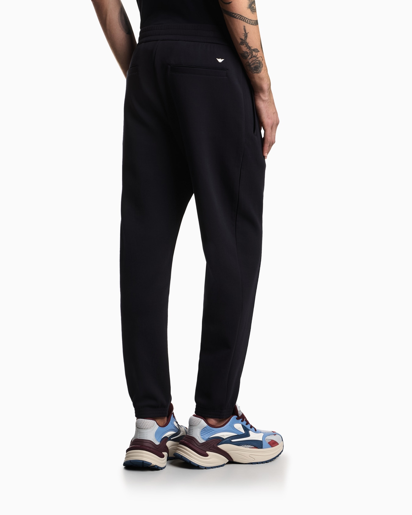 Double-jersey joggers with embroidered micro eagle Slide 2