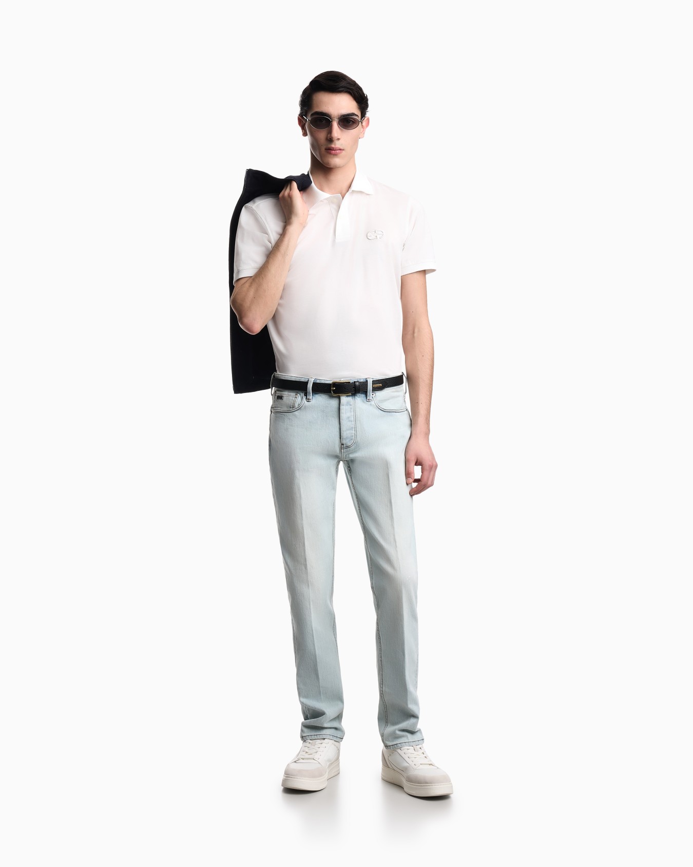 Jersey polo shirt with embossed EA logo embroidery Slide 1