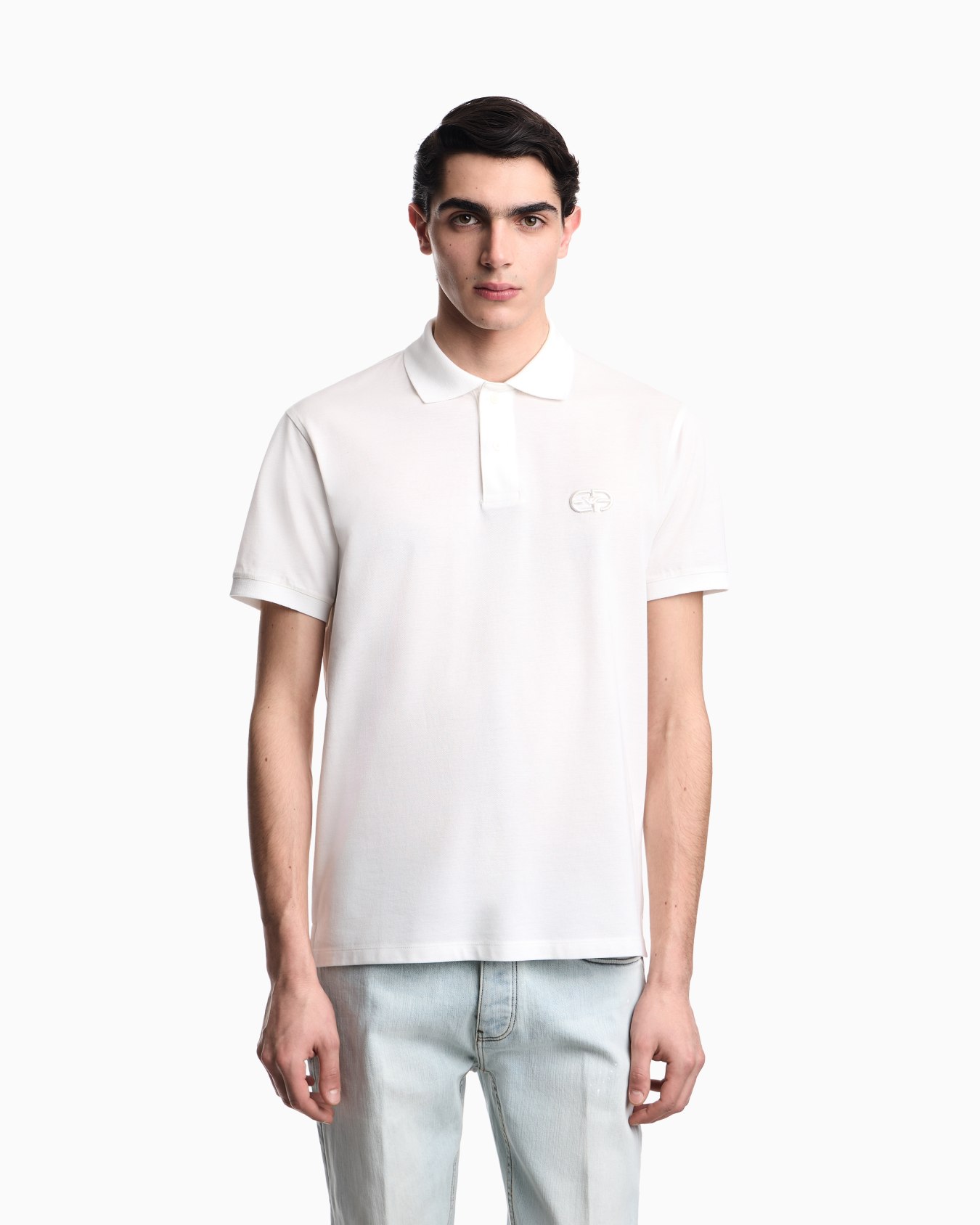 Jersey polo shirt with embossed EA logo embroidery Slide 3