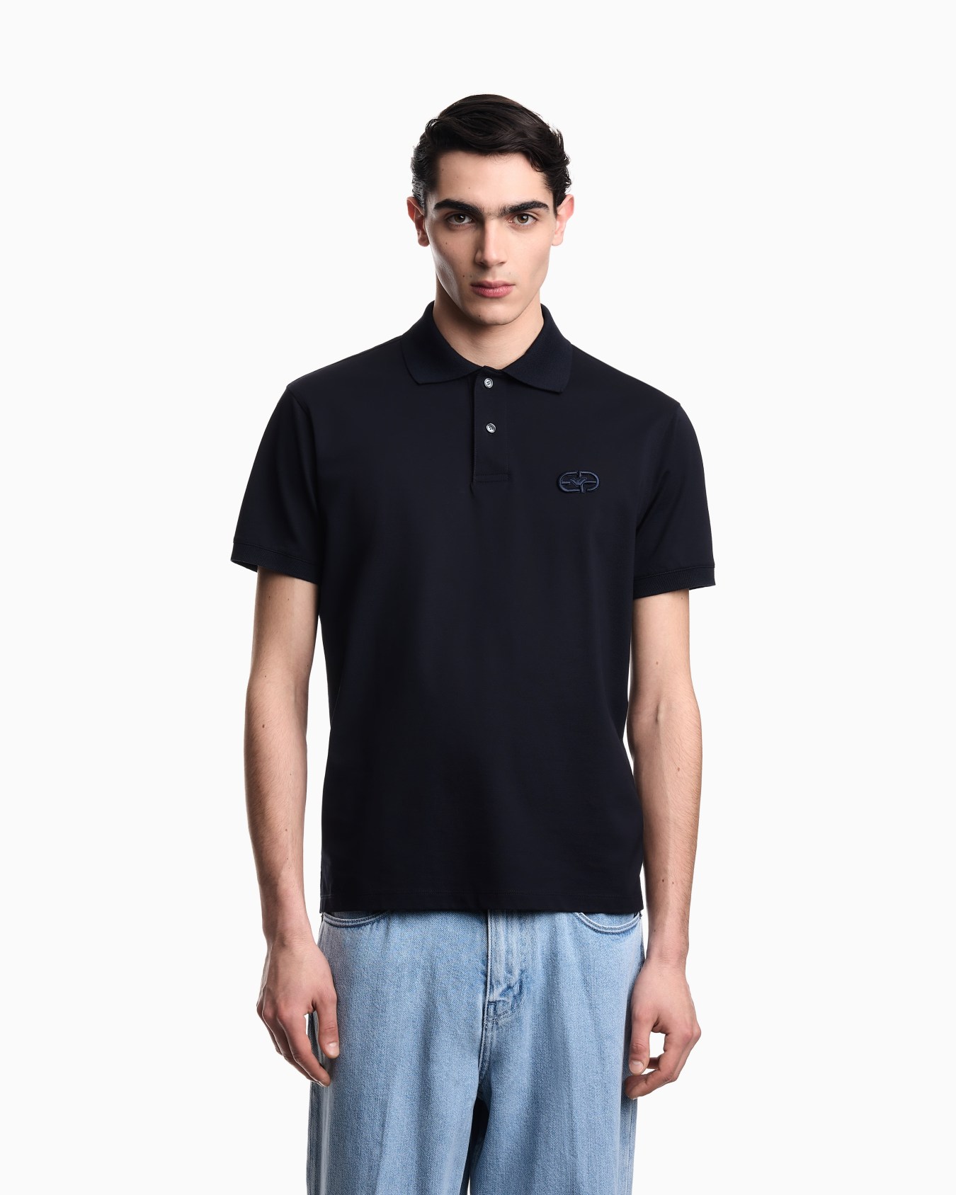 Jersey polo shirt with embossed EA logo embroidery Slide 3