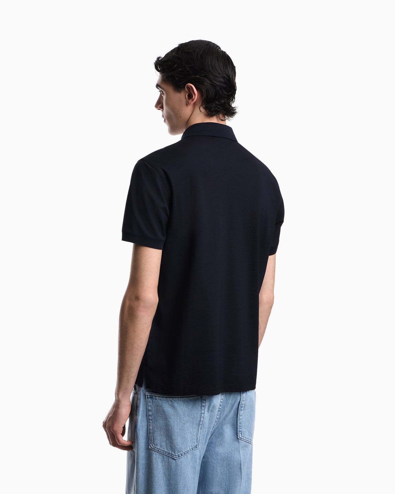 Jersey polo shirt with embossed EA logo embroidery Slide 2