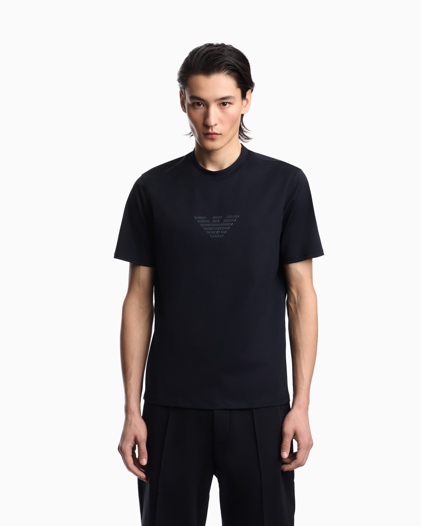 Pima jersey T-shirt with logo print Slide 3
