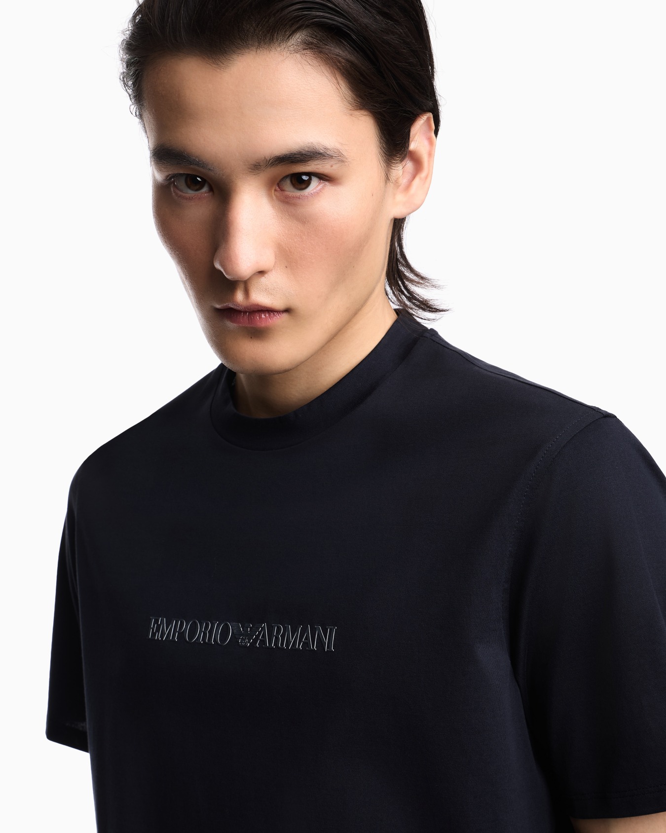 Pima jersey T-shirt with logo print Slide 4