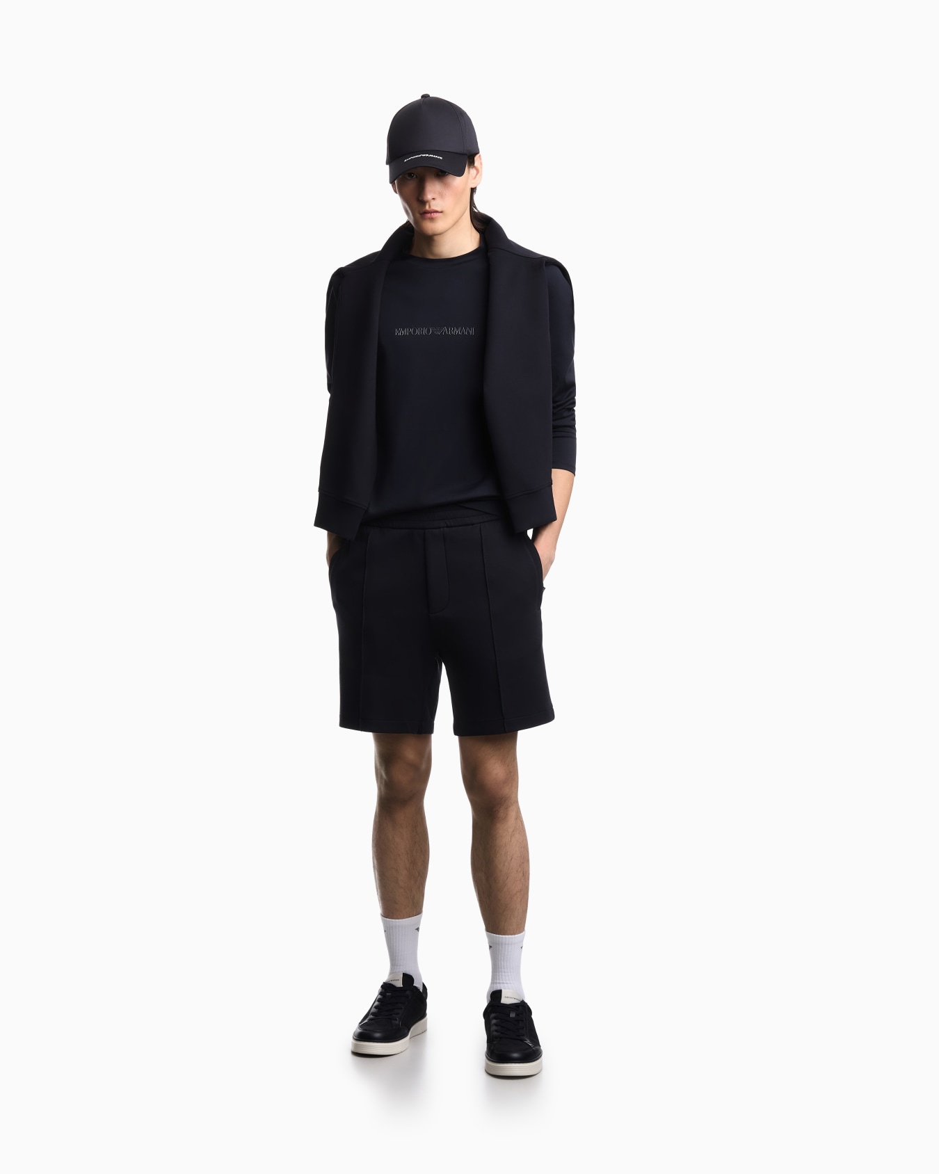 Slim-fit Pima jersey jumper with printed logo Slide 1
