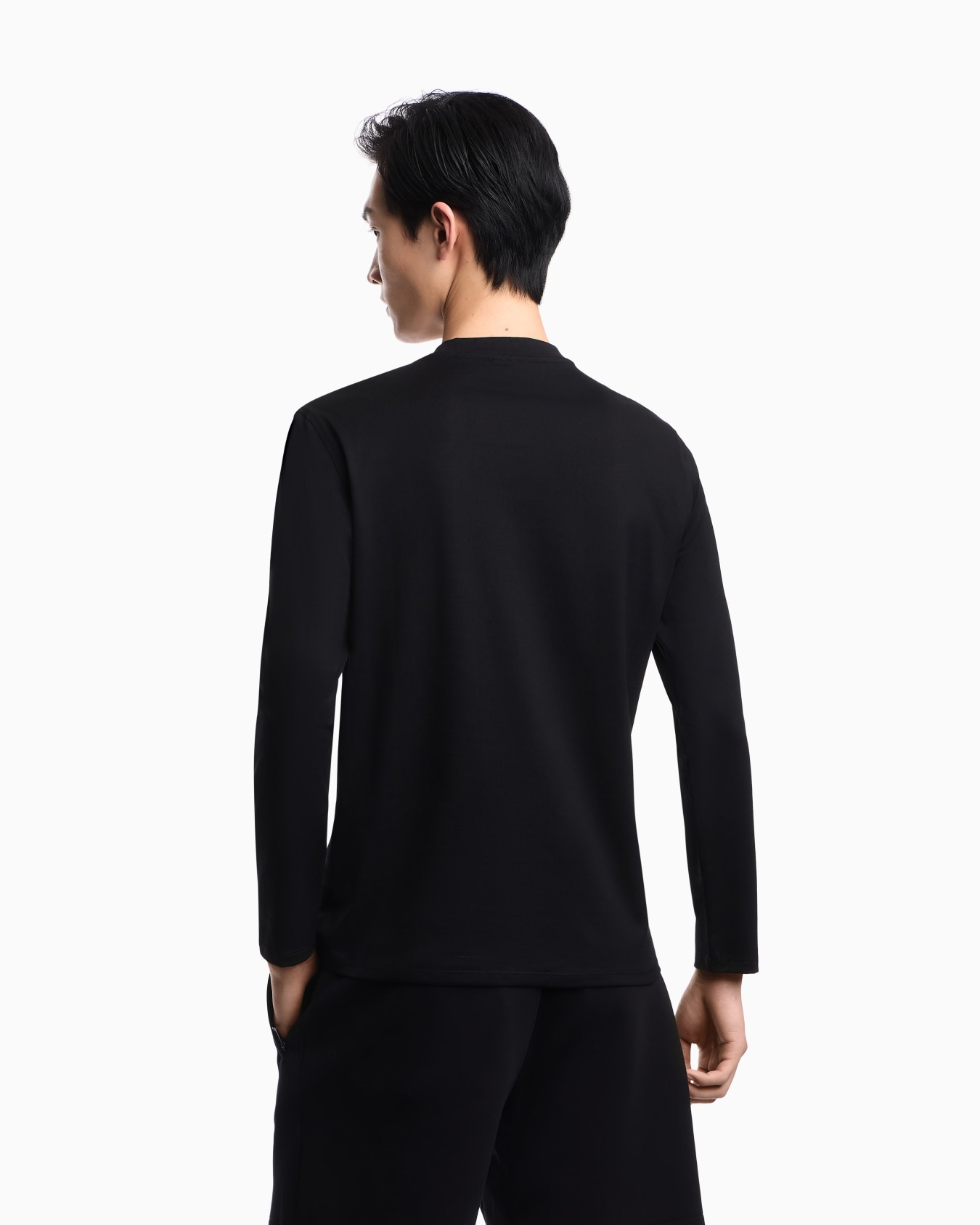 Slim-fit Pima jersey jumper with printed logo Slide 5