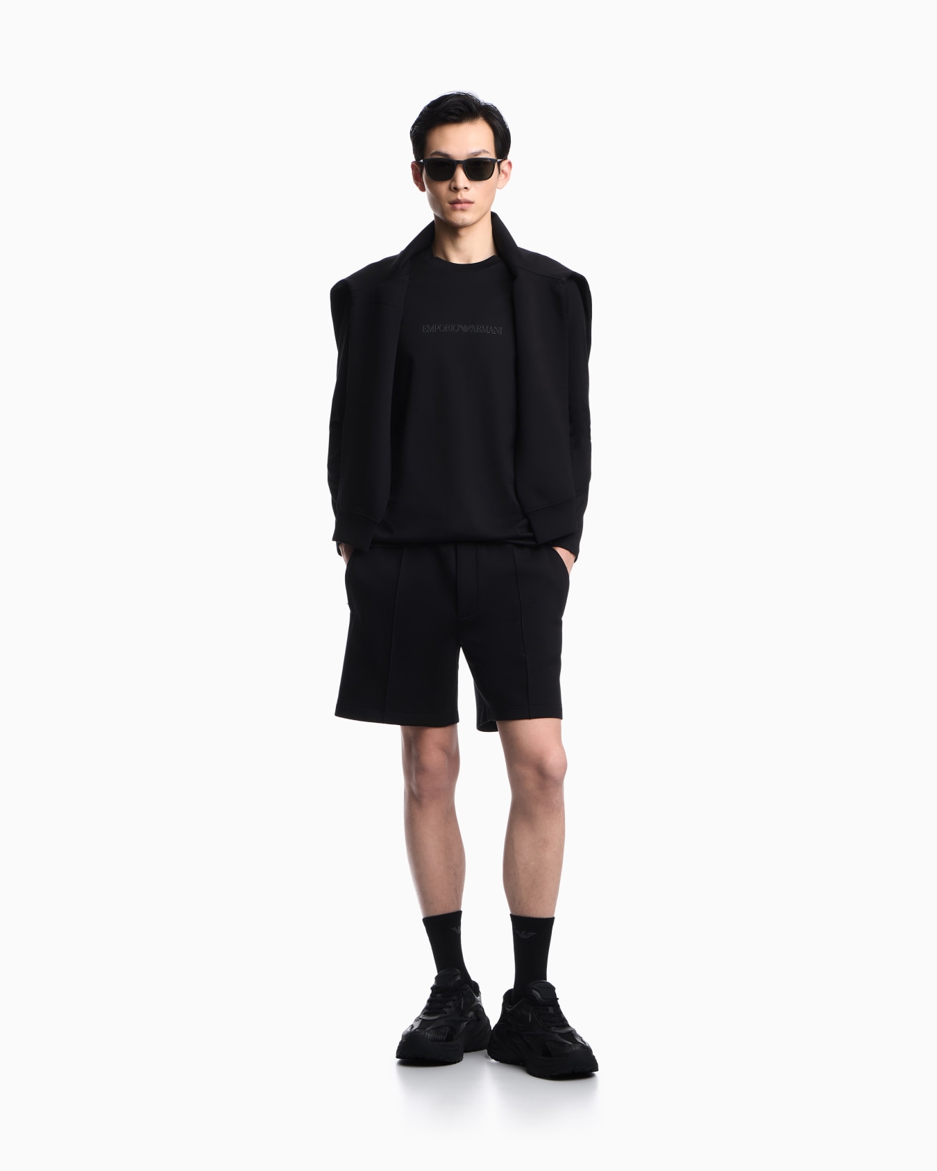 Slim-fit Pima jersey jumper with printed logo Slide 1