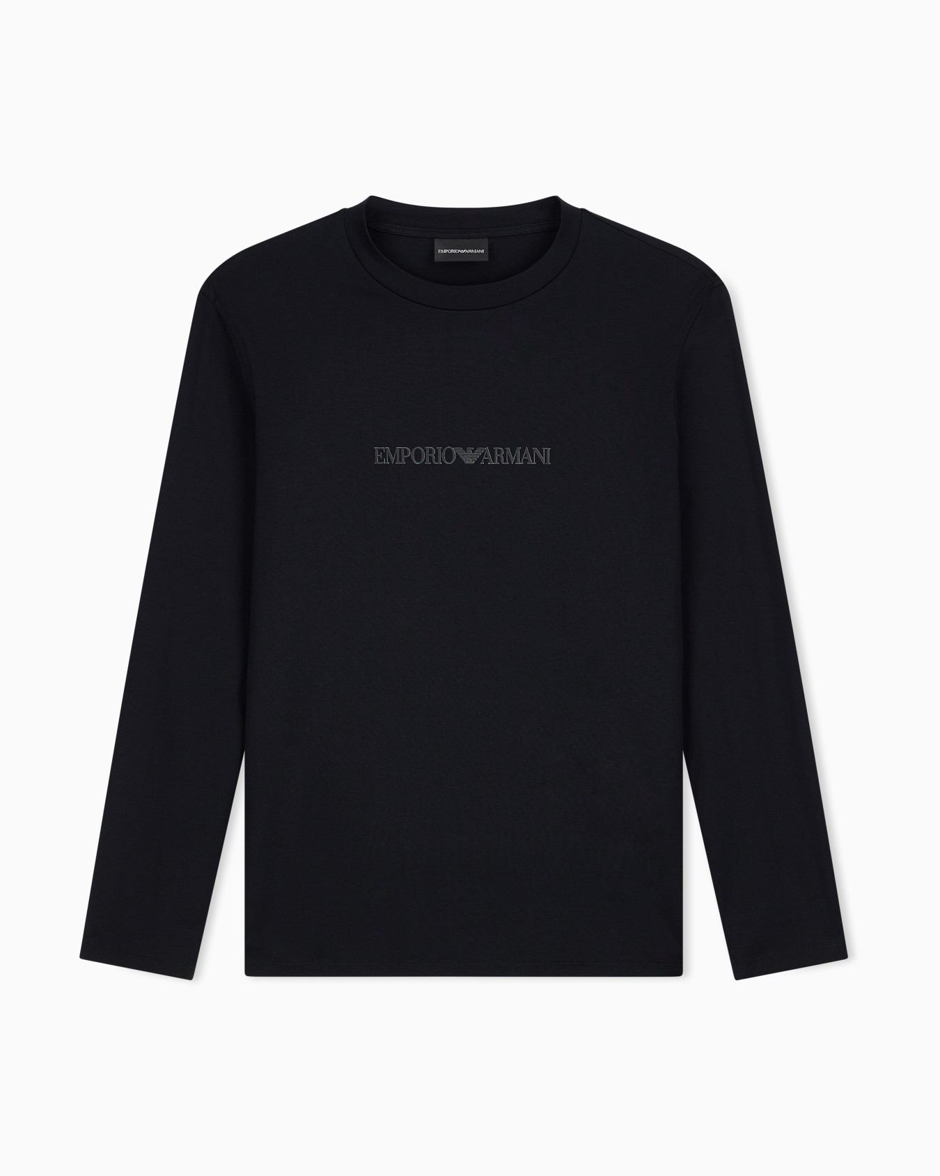 Slim-fit Pima jersey jumper with printed logo Slide 0