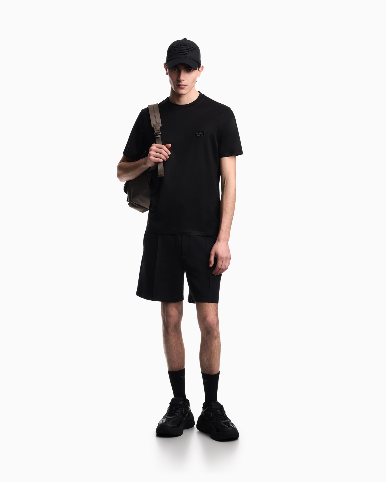 Lyocell-blend jersey T-shirt with EA logo embroidery Slide 1