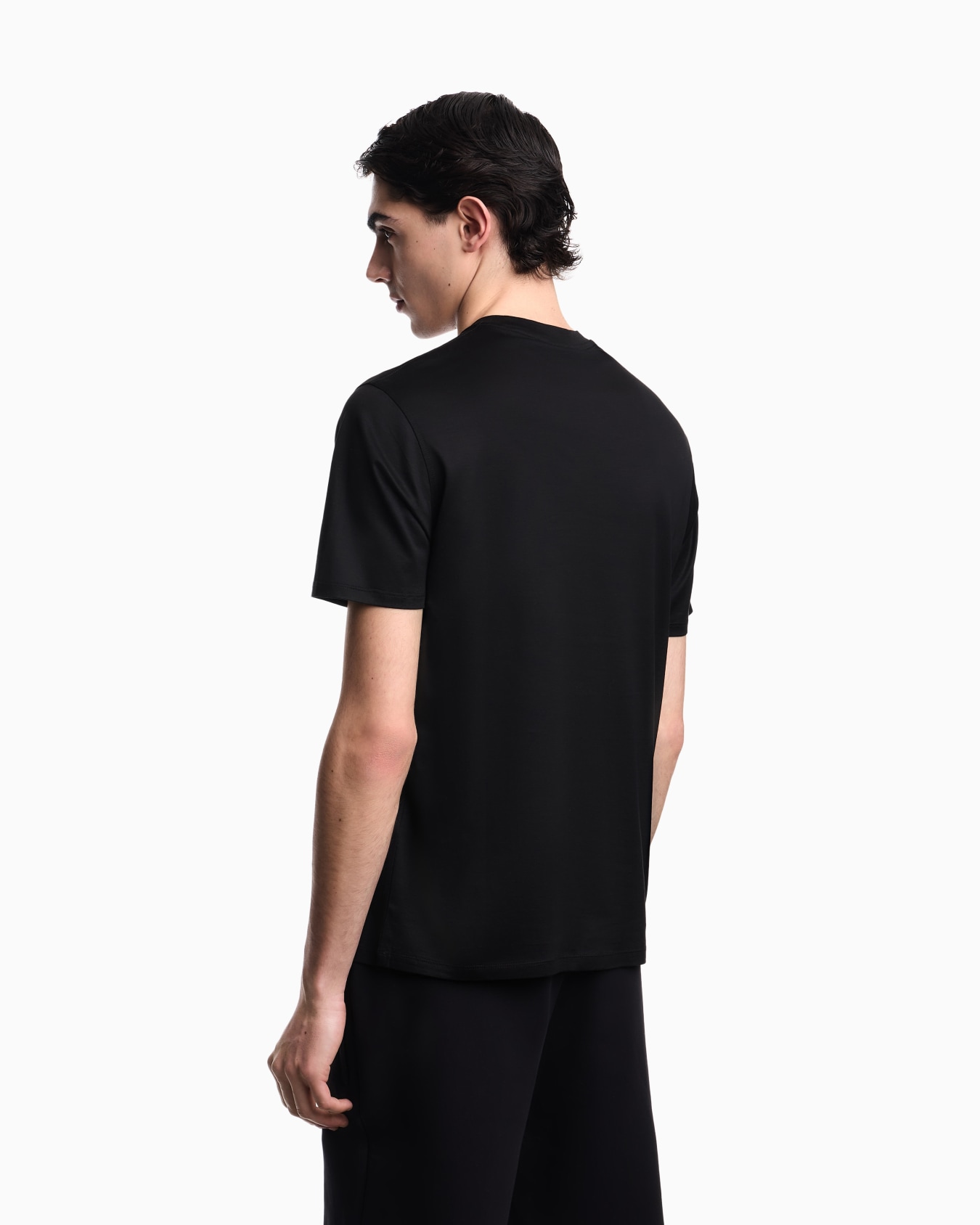Lyocell-blend jersey T-shirt with EA logo embroidery Slide 2