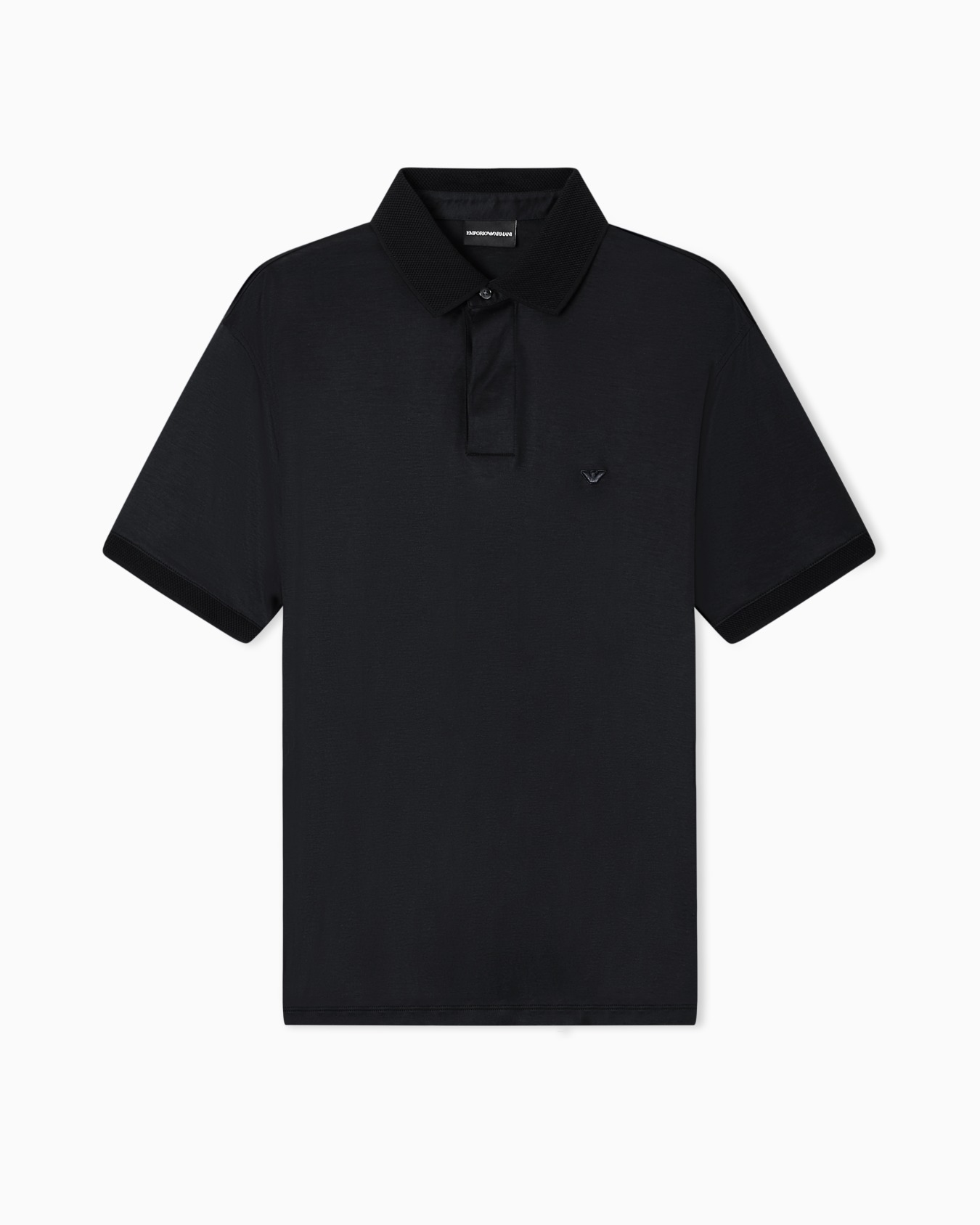Bombé micro eagle polo shirt in lyocell blend jersey Slide 0