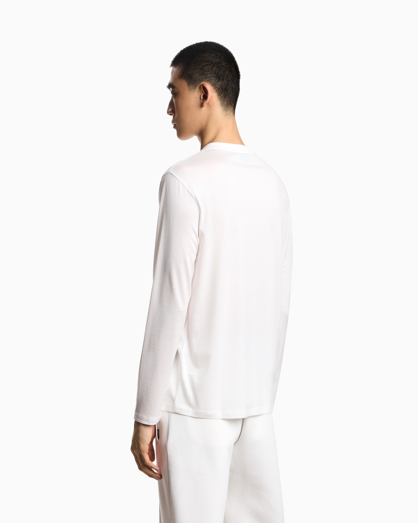 Lyocell-blend jersey jumper with embossed eagle embroidery Slide 2