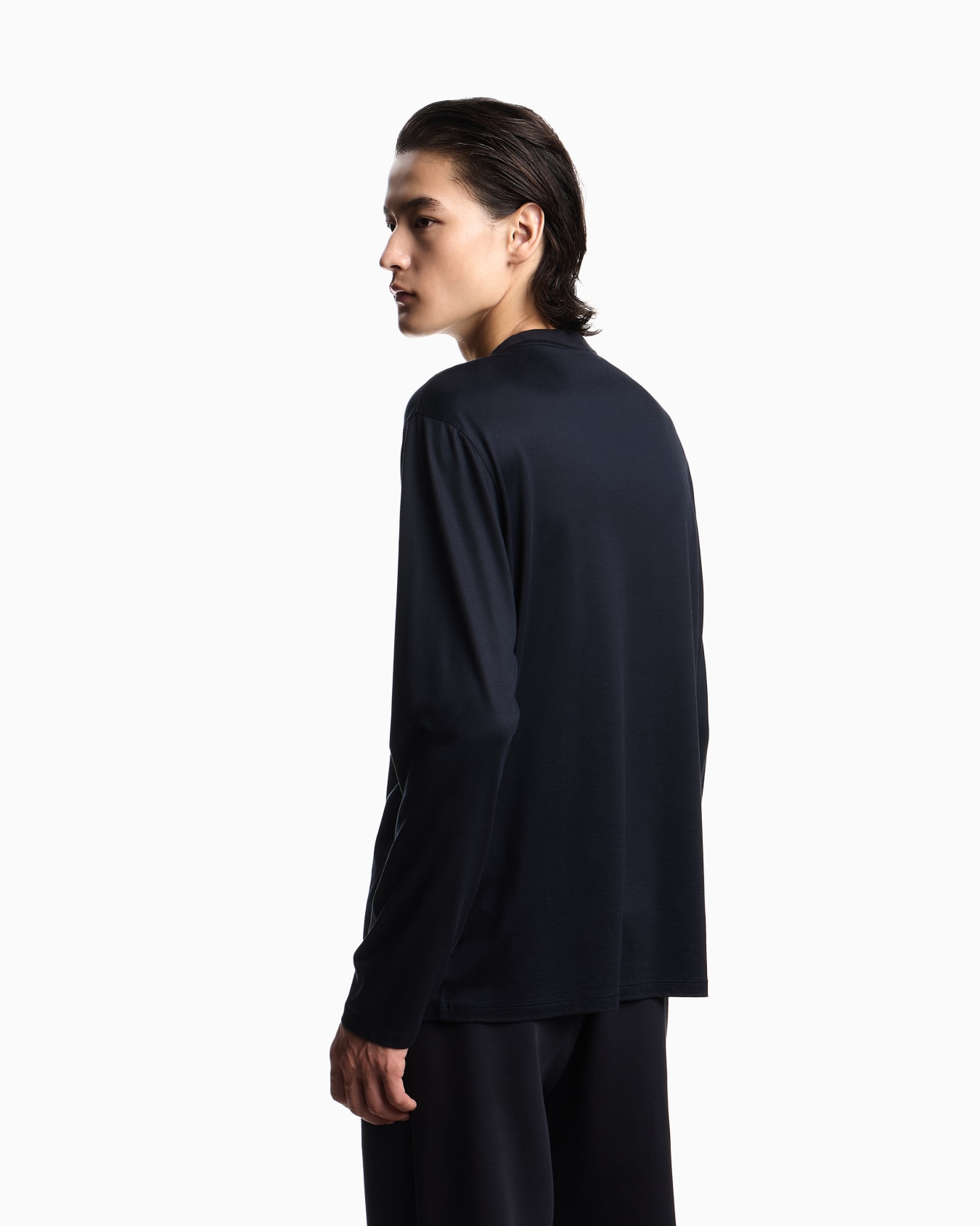 Lyocell-blend jersey jumper with embossed eagle embroidery Slide 2