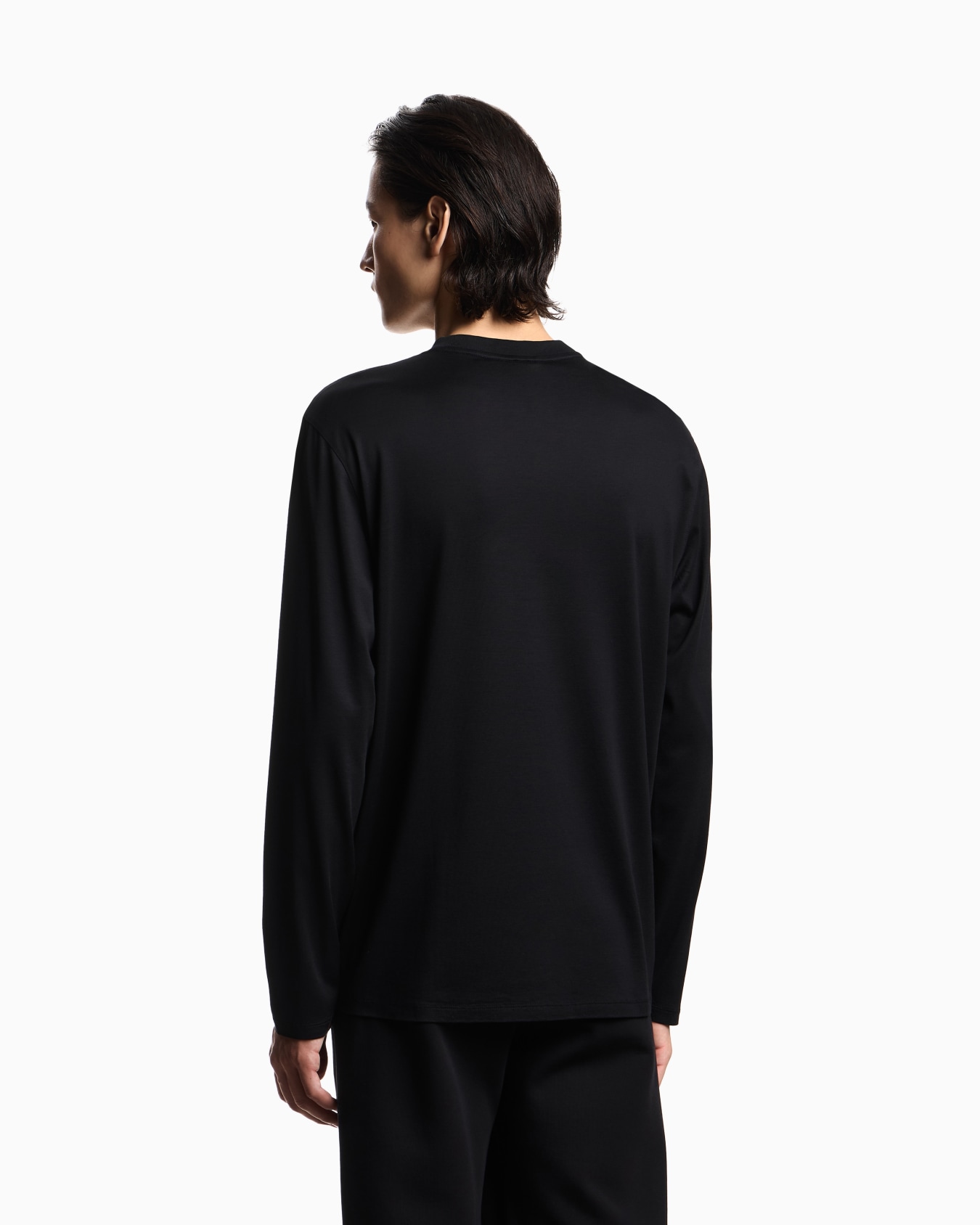 Lyocell-blend jersey jumper with embossed eagle embroidery Slide 2