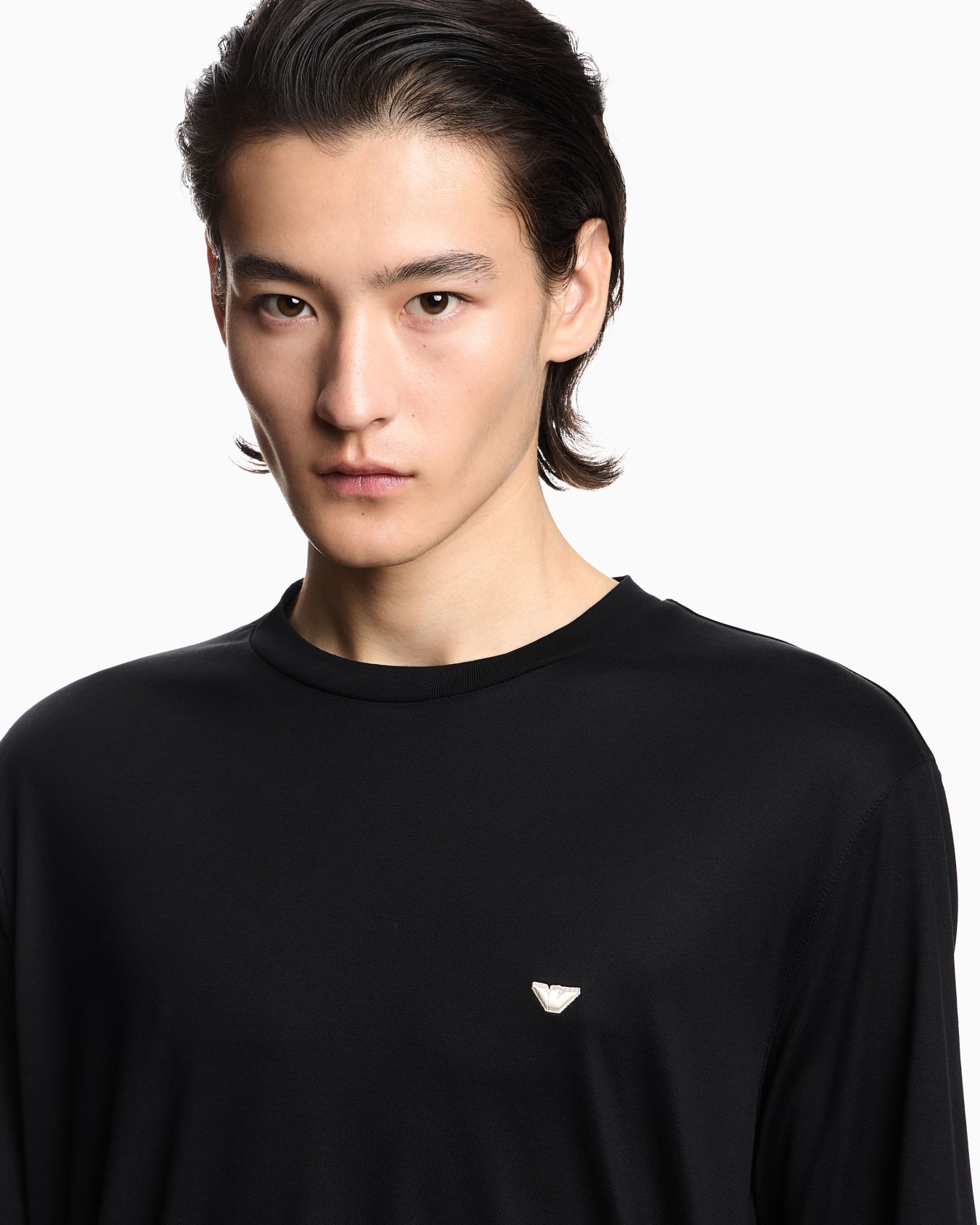 Lyocell-blend jersey T-shirt with embossed eagle embroidery Slide 6