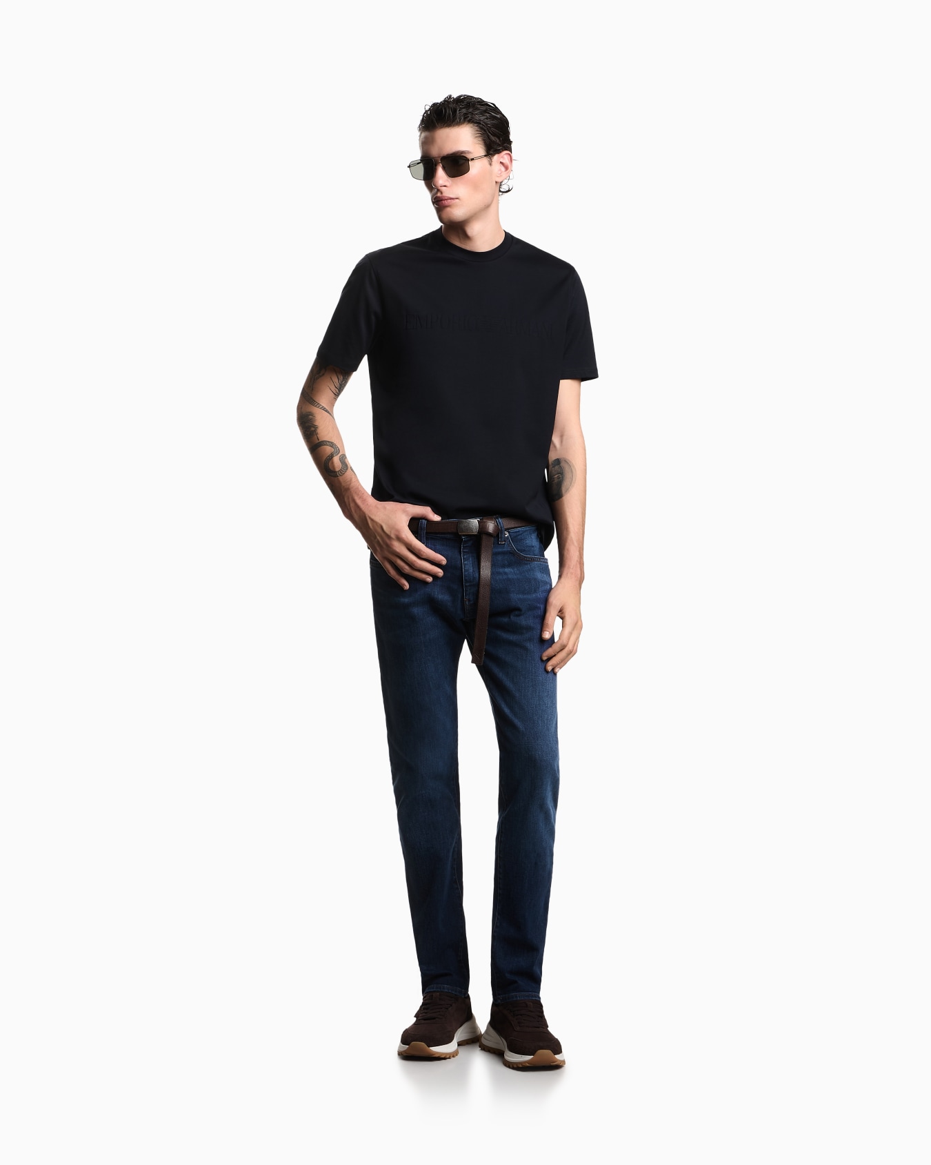 Jersey T-shirt with matching intarsia logo Slide 1