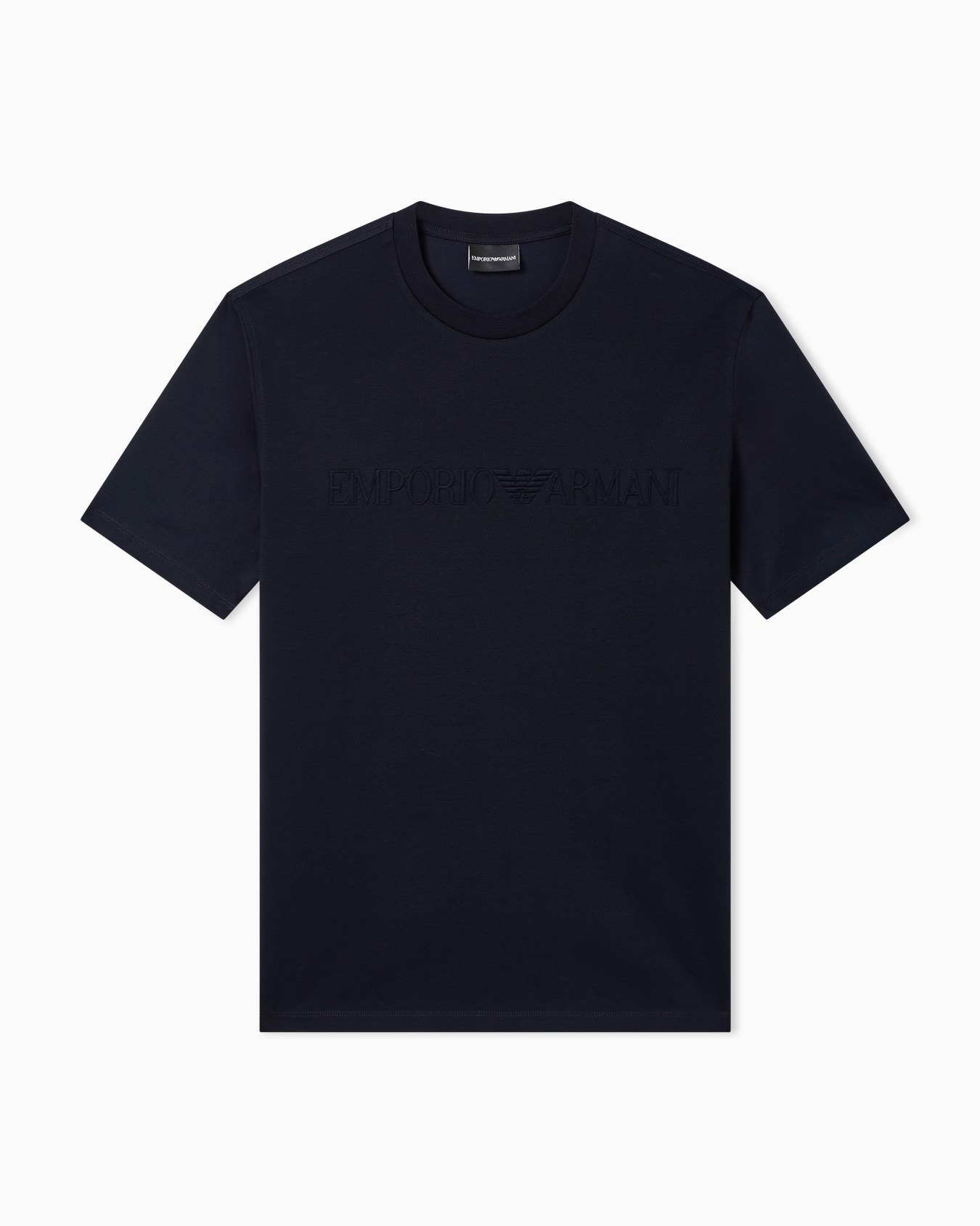 Intarsia jersey t-shirt in pure cotton with logo Essential Slide 0
