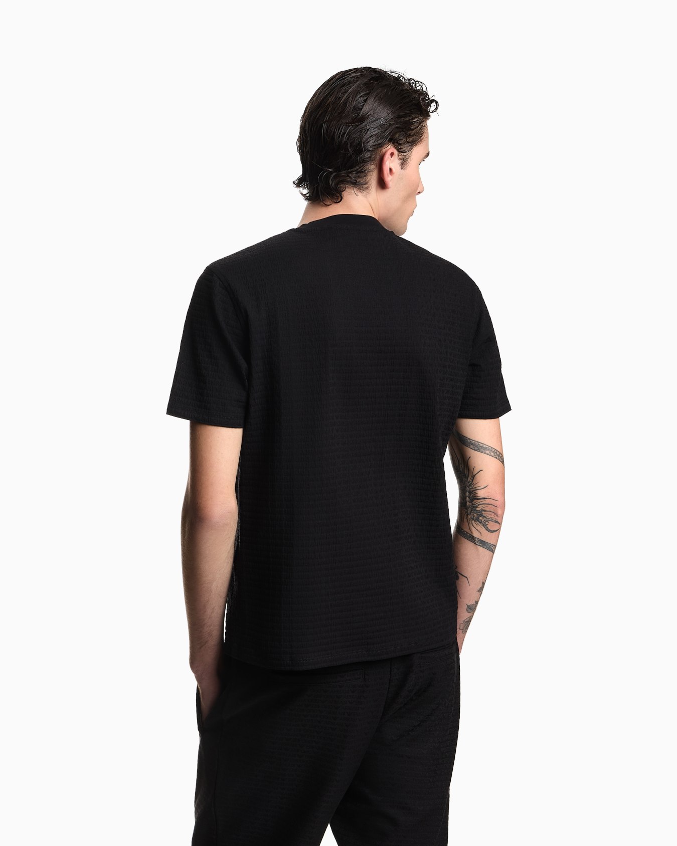 T-shirt en jersey avec inscription jacquard all over Diapositive 5