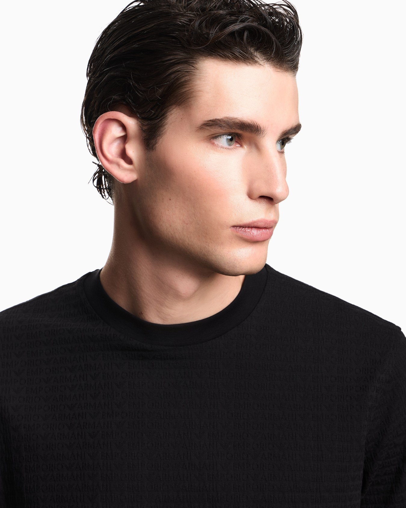 T-shirt en jersey avec inscription jacquard all over Diapositive 6