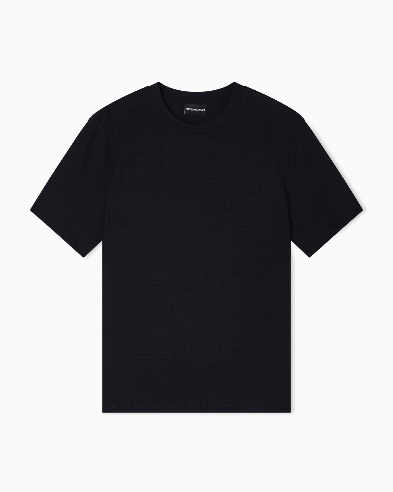 Jersey T-shirt with all-over jacquard lettering Slide 0