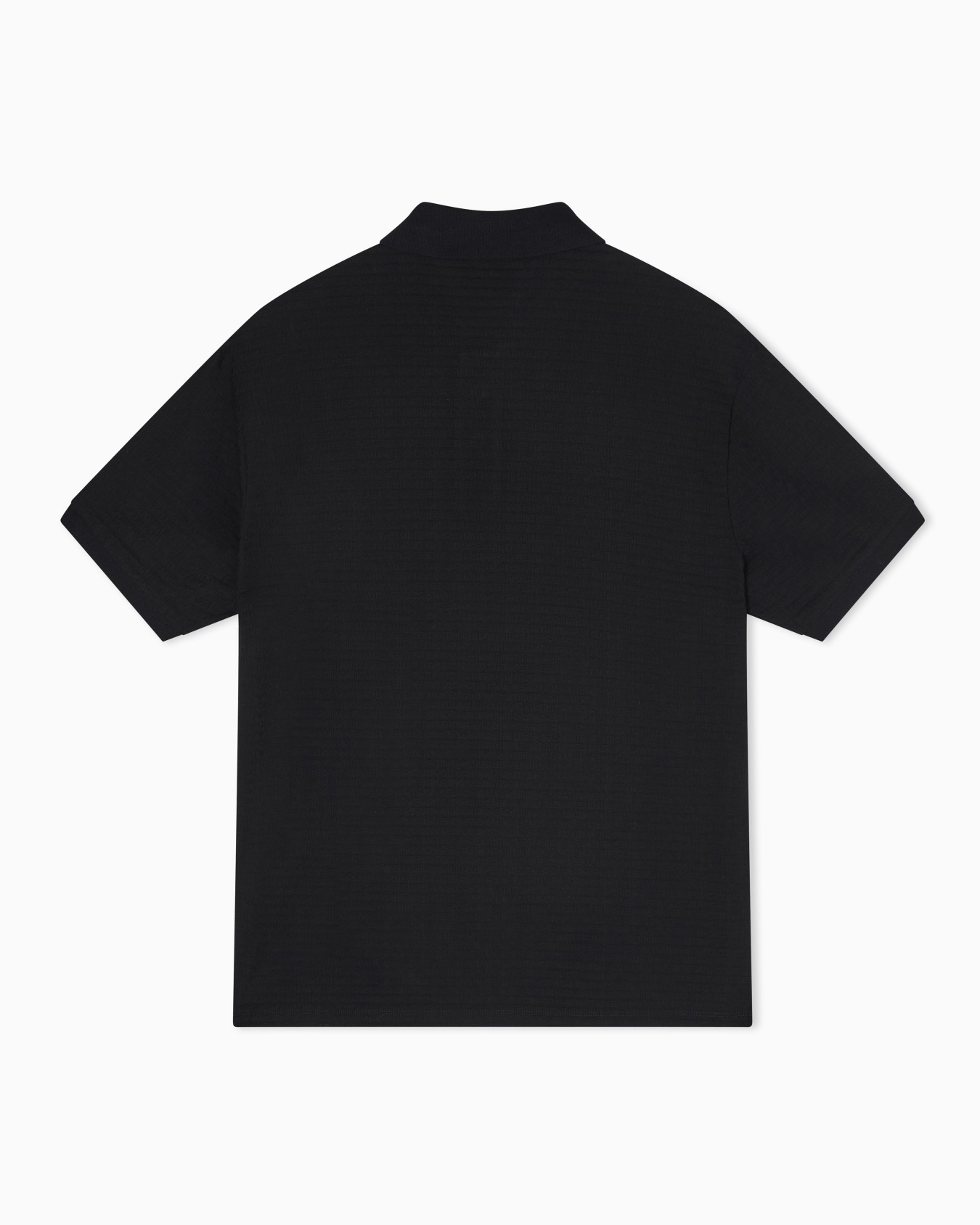 Jersey polo shirt with all-over jacquard lettering Slide 2