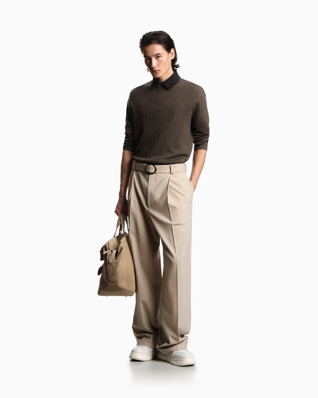 Fancy stitch virgin wool sweater Slide 1