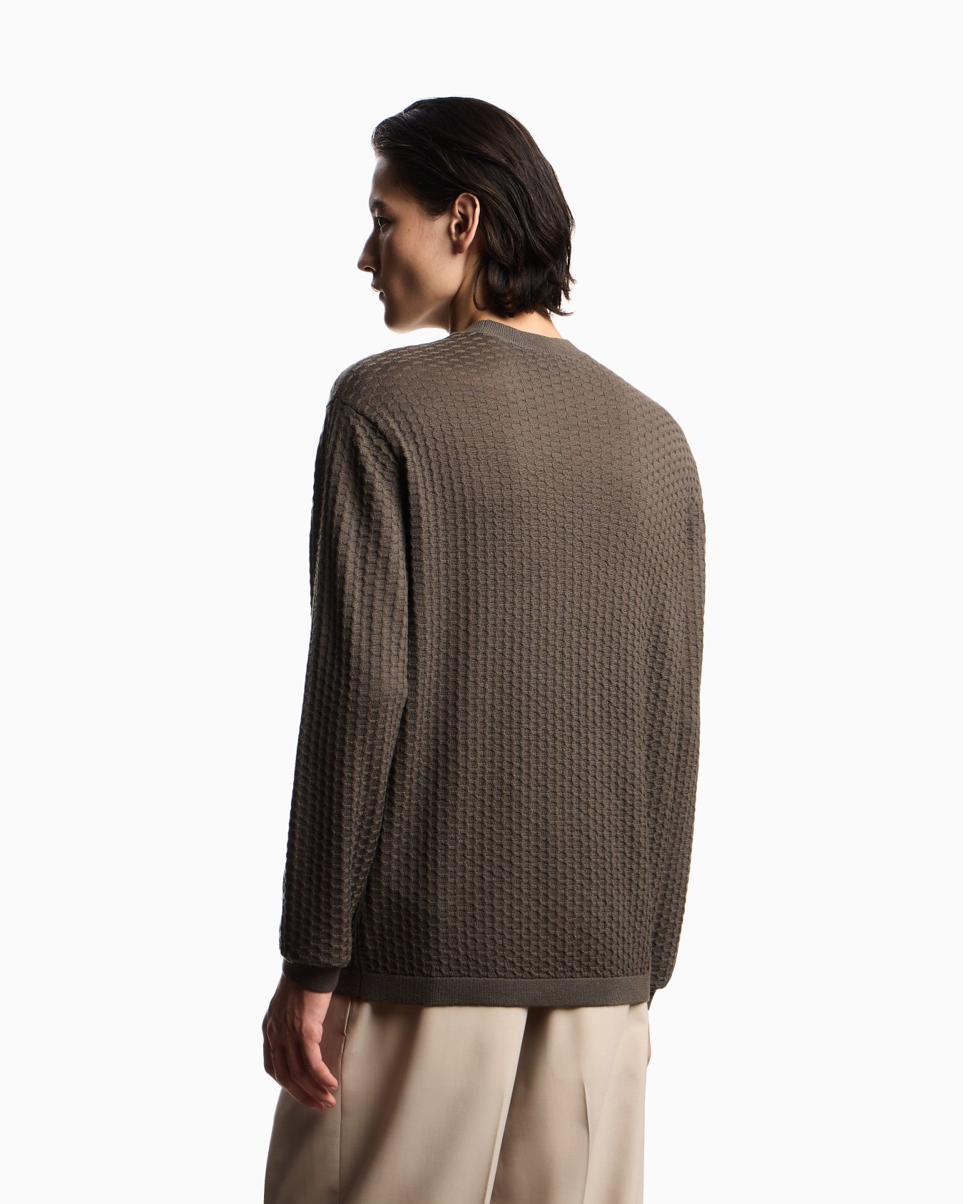 Fancy stitch virgin wool sweater Slide 2