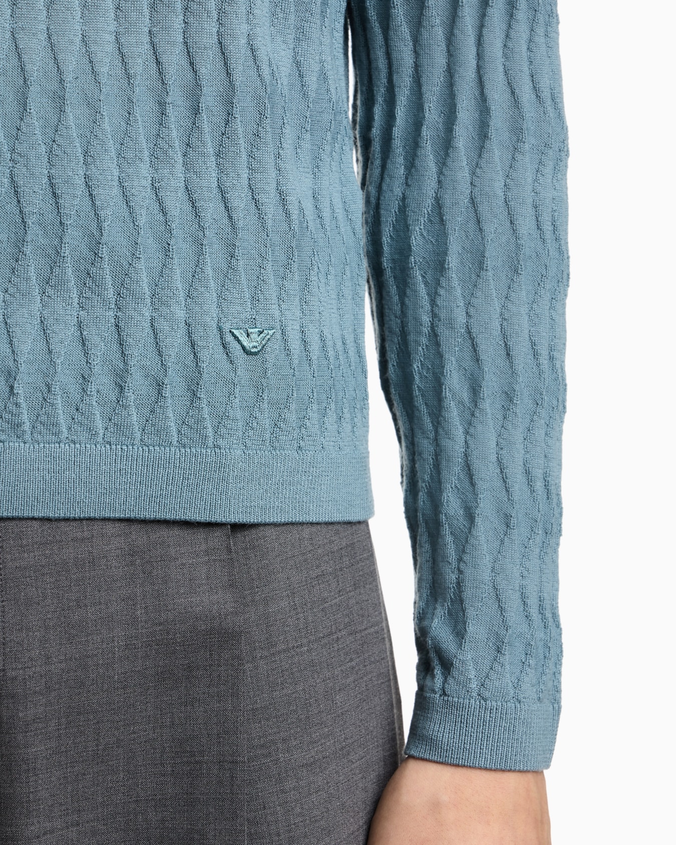 Jersey de punto adamascado en lana virgen Diapositiva 4