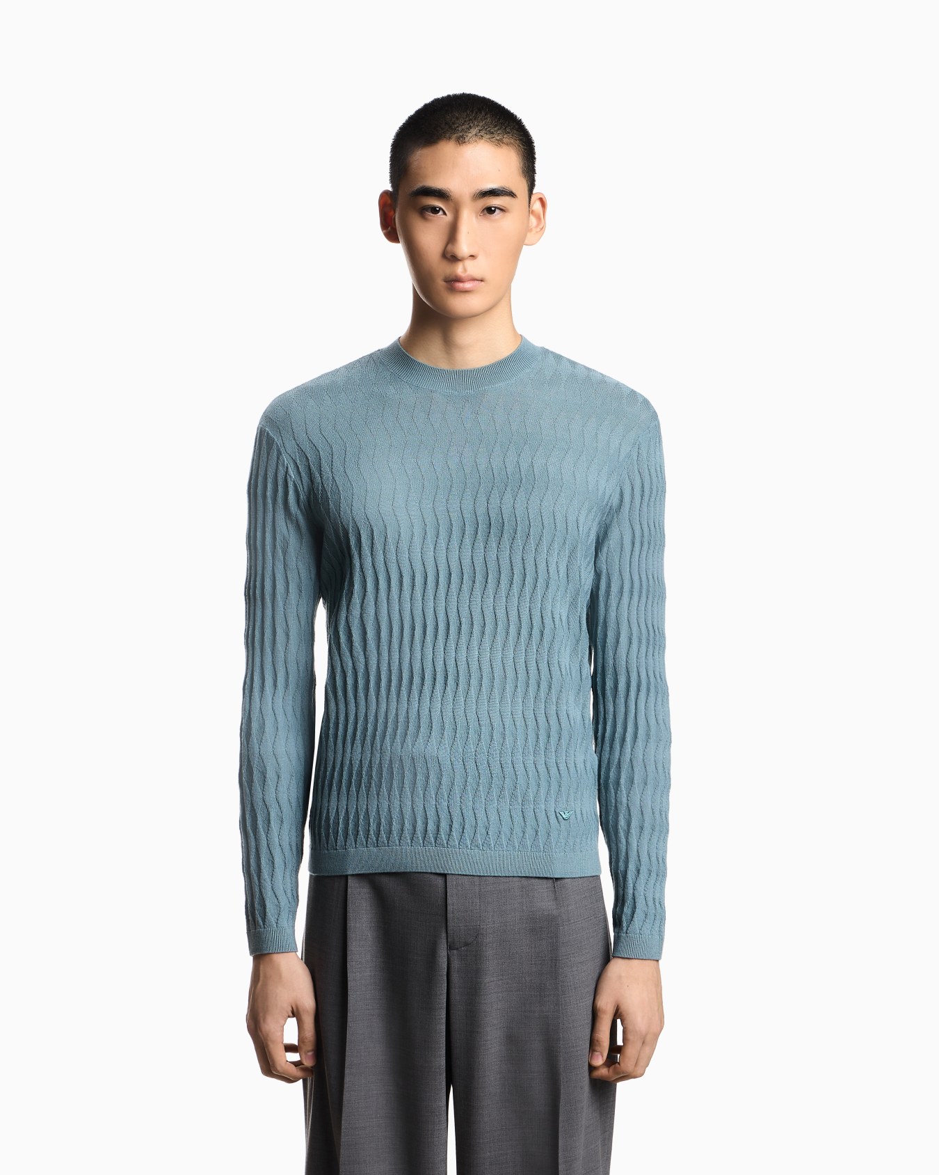 Jersey de punto adamascado en lana virgen Diapositiva 3