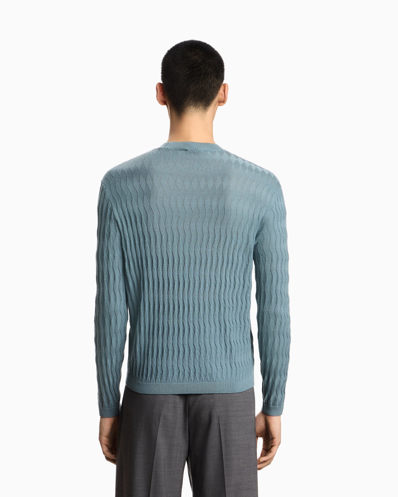 Jersey de punto adamascado en lana virgen Diapositiva 2