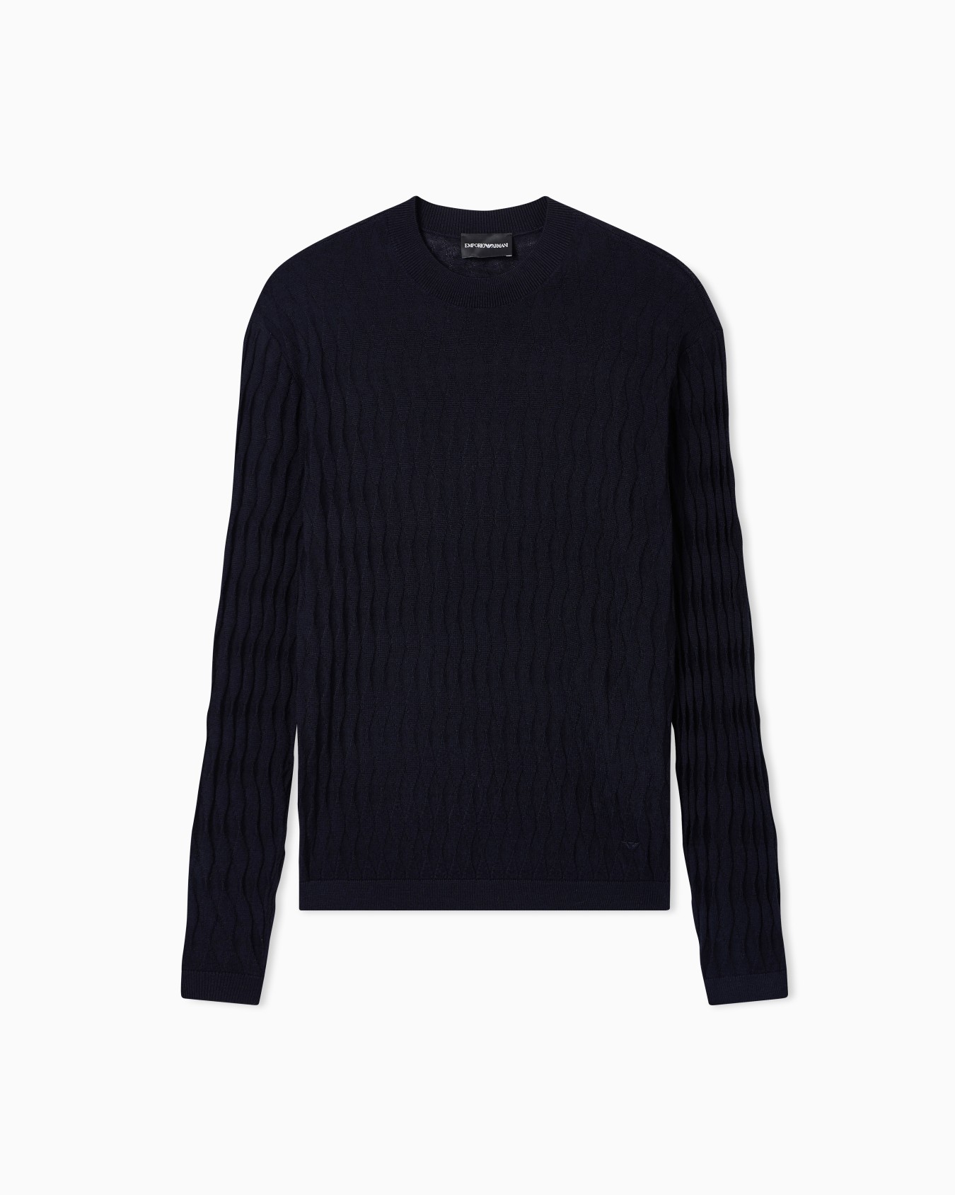 Textured virgin wool jumper Slide 0