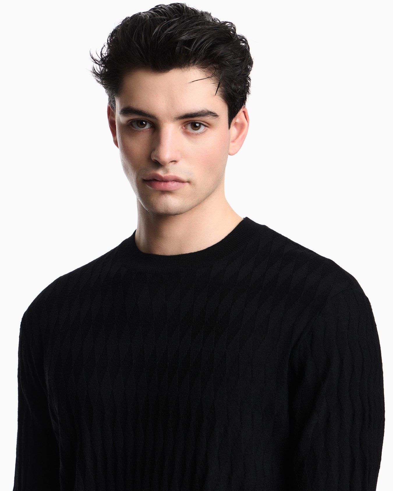 Textured virgin wool jumper Slide 4